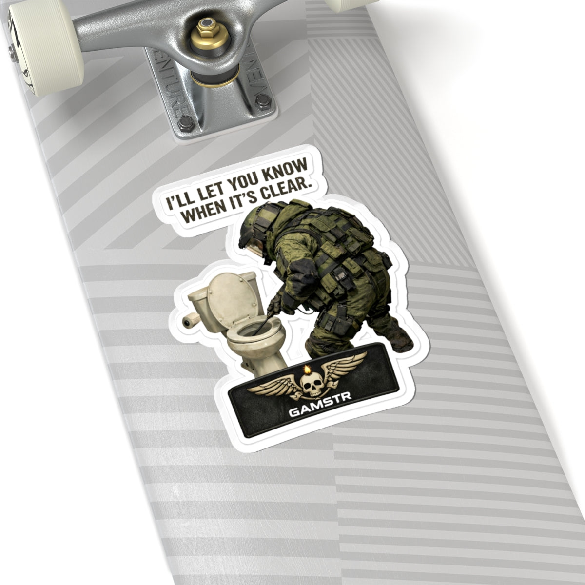 Tactical Gamer Sticker — "I'll Let You Know When It's Clear" Kiss-Cut Sticker