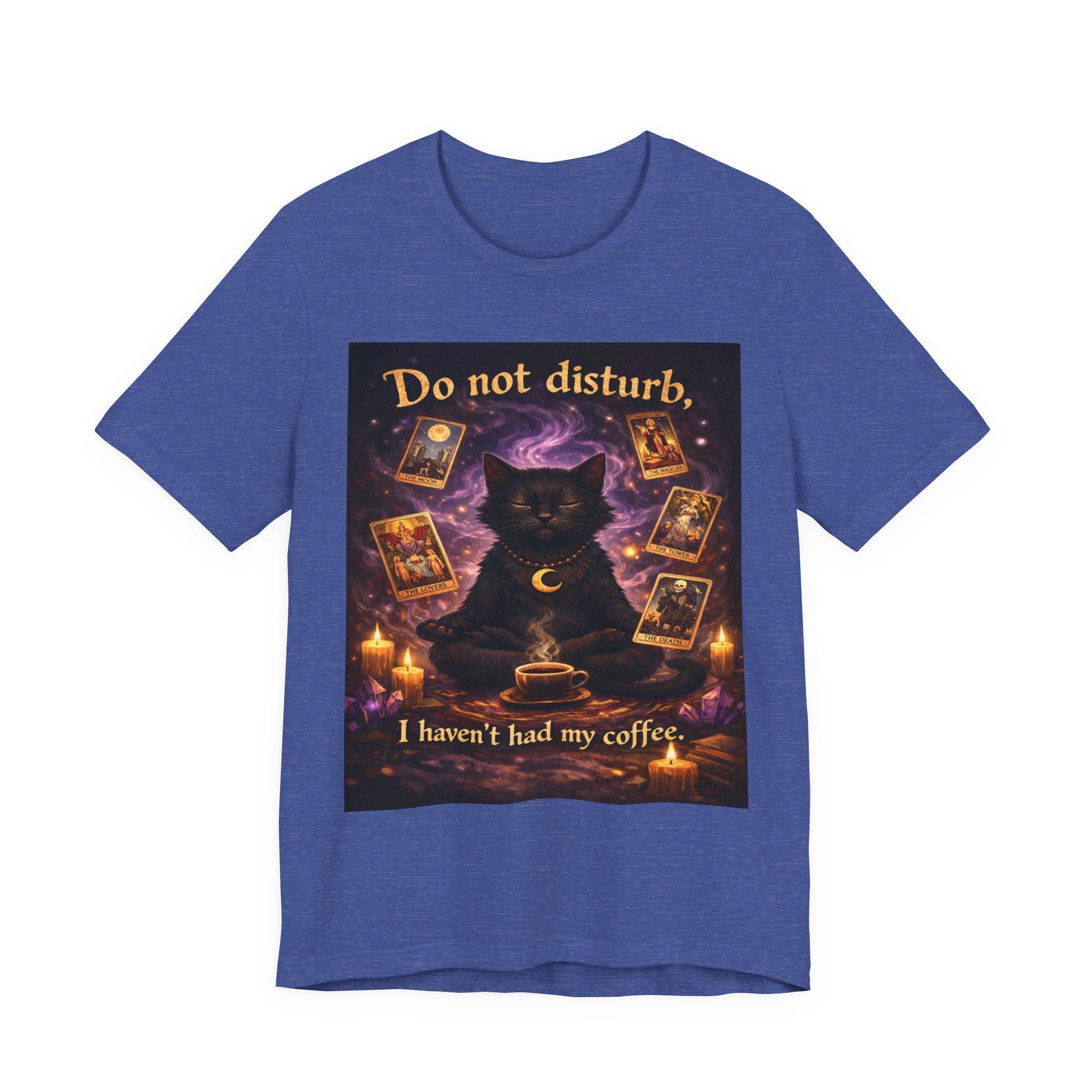 Do Not Disturb Cat Coffee Tee — Mystic Black Cat Tarot T-Shirt