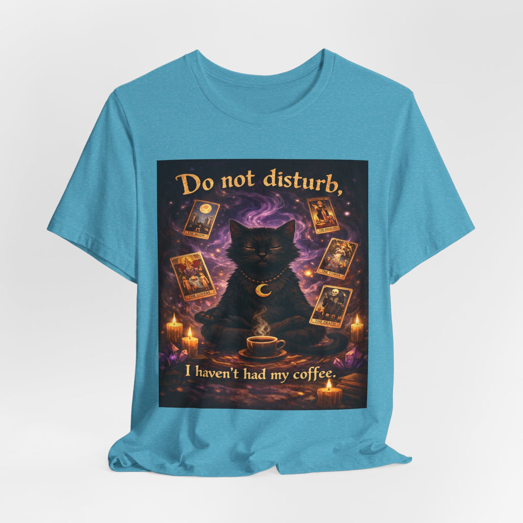 Do Not Disturb Cat Coffee Tee — Mystic Black Cat Tarot T-Shirt