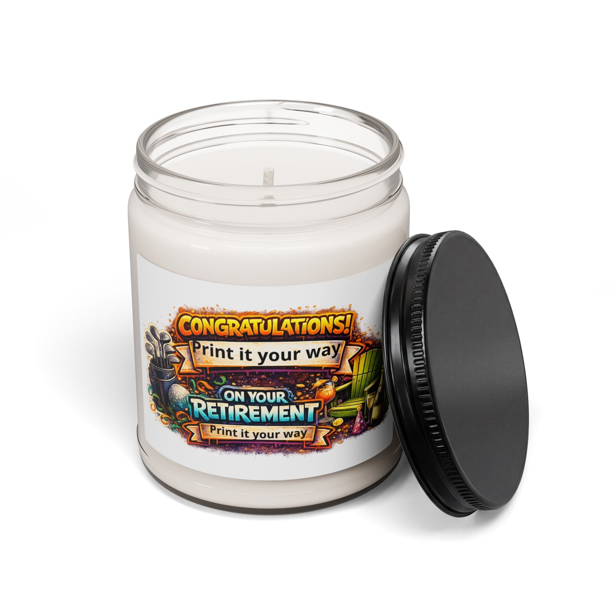 Retirement Congratulations Scented Soy Candle – 9oz (Customizable "Print it your way")