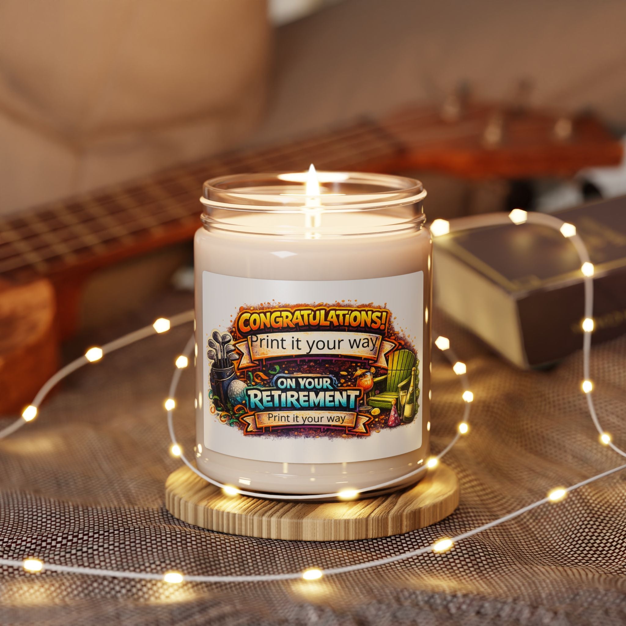 Retirement Congratulations Scented Soy Candle – 9oz (Customizable "Print it your way")
