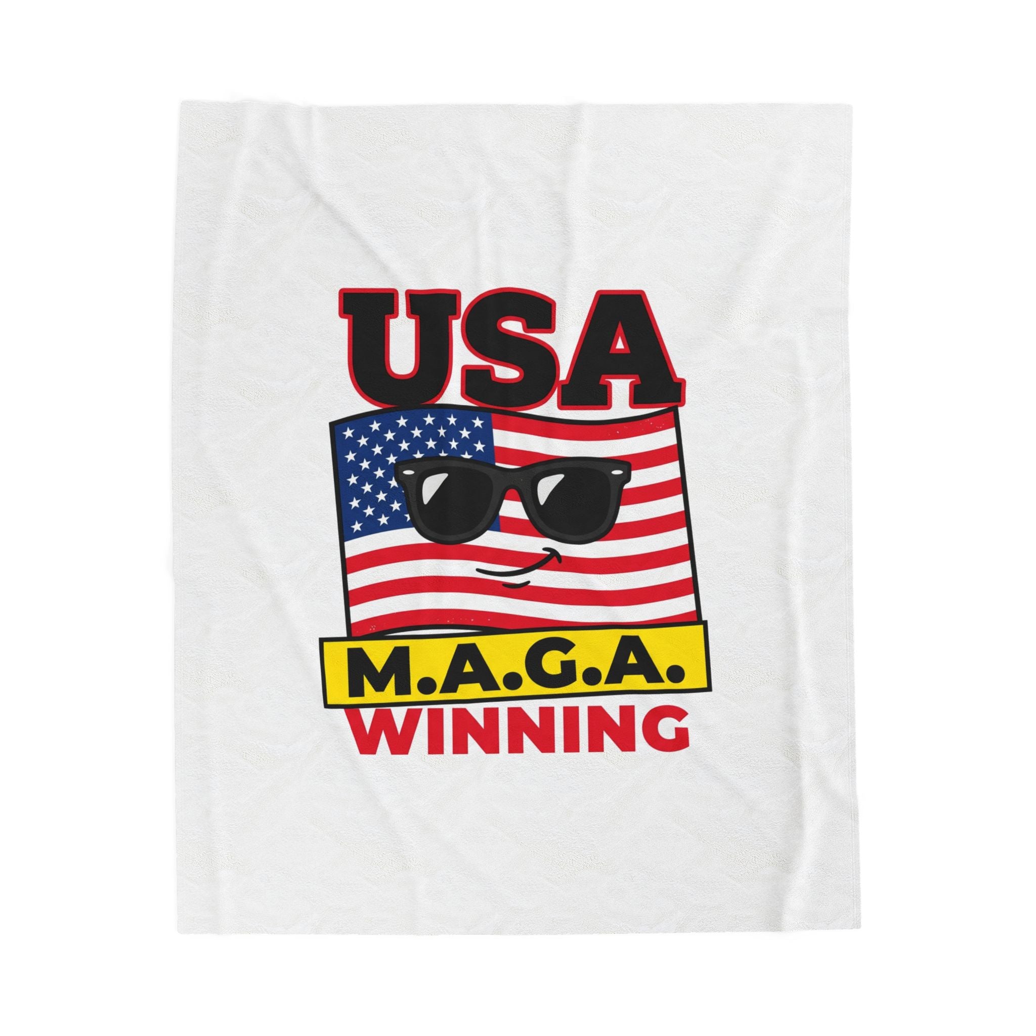 Maga Winning Velveteen Blanket | protest typography, acronym humor