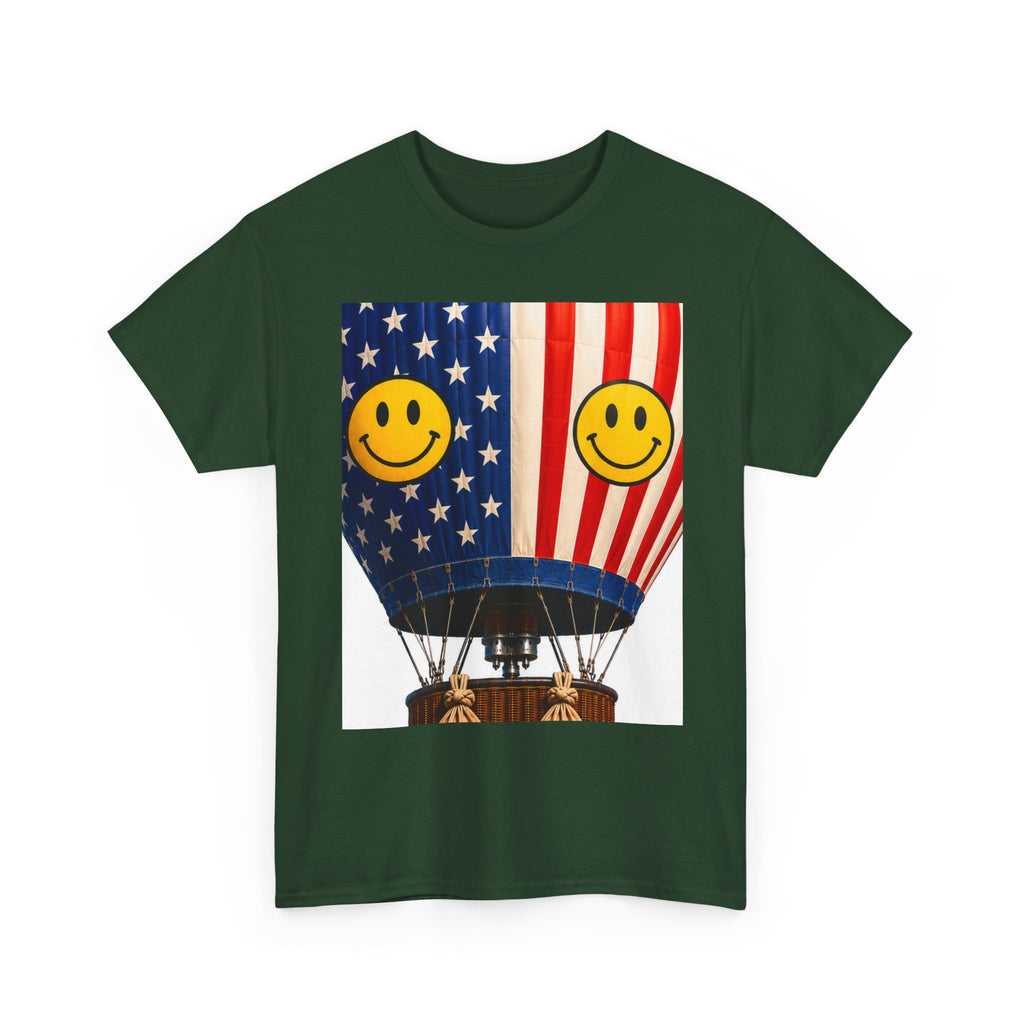 American Flag Hot Air Balloon Tee — "Happy Birthday America 250" Patriotic T-Shirt