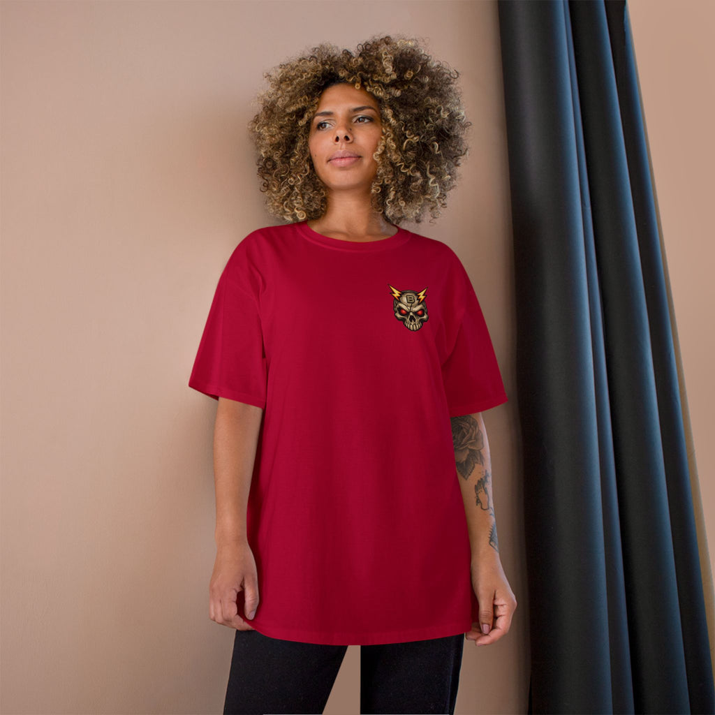 Champion T-Shirt — "I’ll Let You Know When It’s Clear" Gamer Skull Back Print