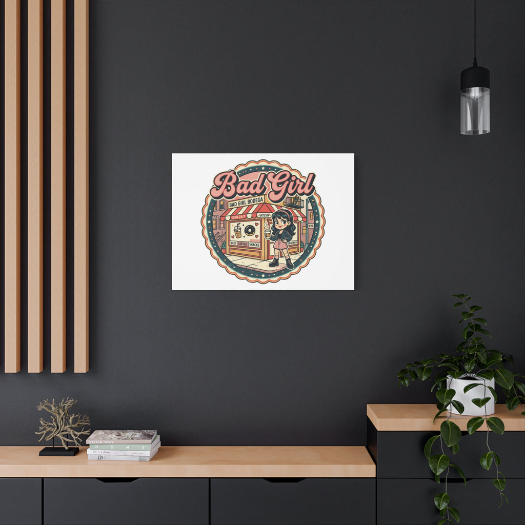 Bad Girl Bodega Canvas Print | Bodega, NYC, Y2K Corner Store Art