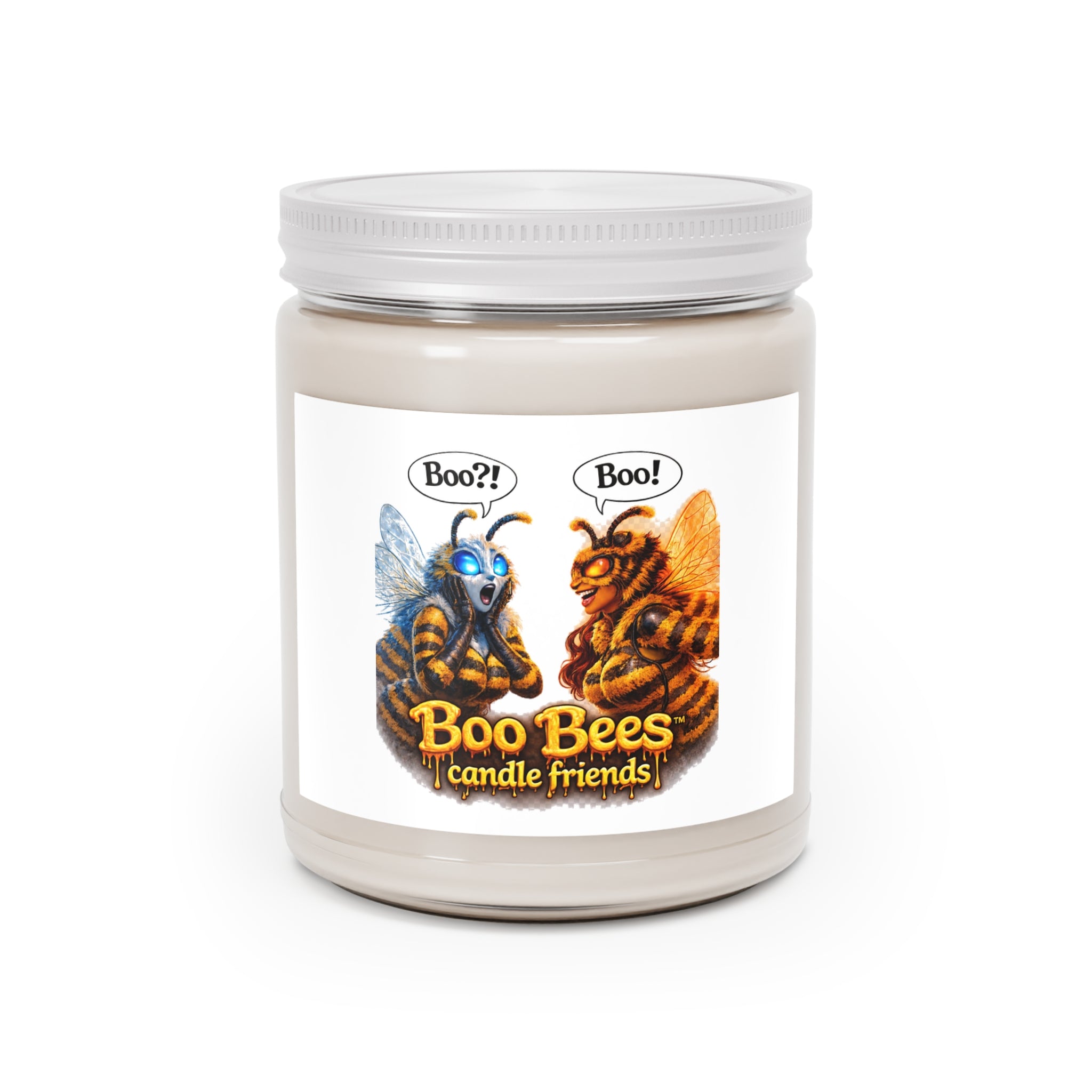Boo Bees Scented Soy Candle — 9oz White Lid (Cute Halloween Bee Friends)