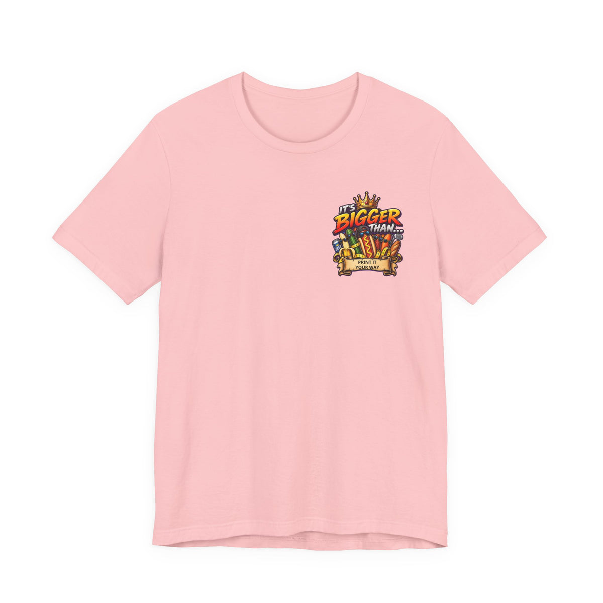 T-Shirt — "It's Bigger Than..." Retro Hot Dog & Snacks Graphic Tee