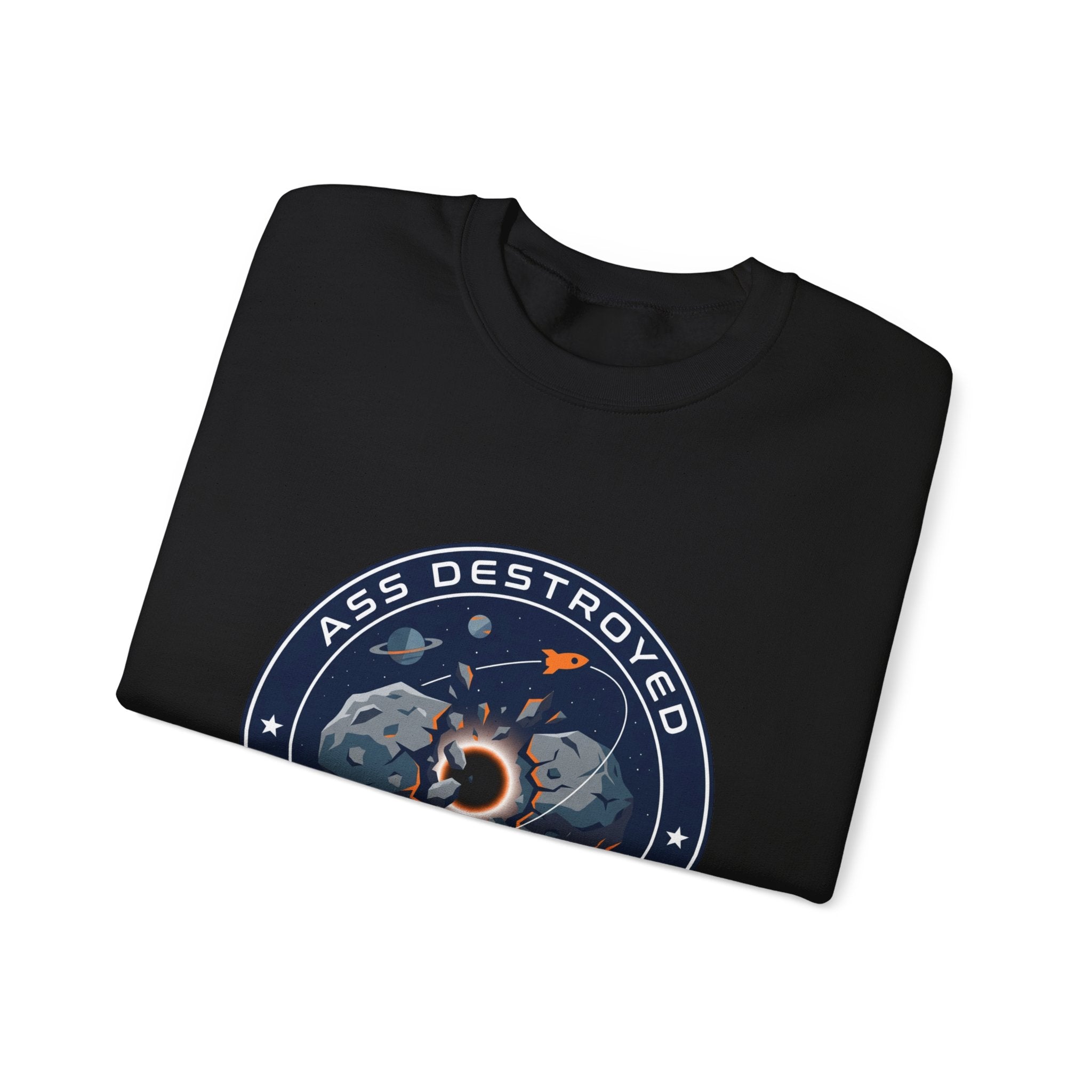 Mission Patch Cosmic Rocket Crewneck, space astronaut, mission patch, hard sci-fi
