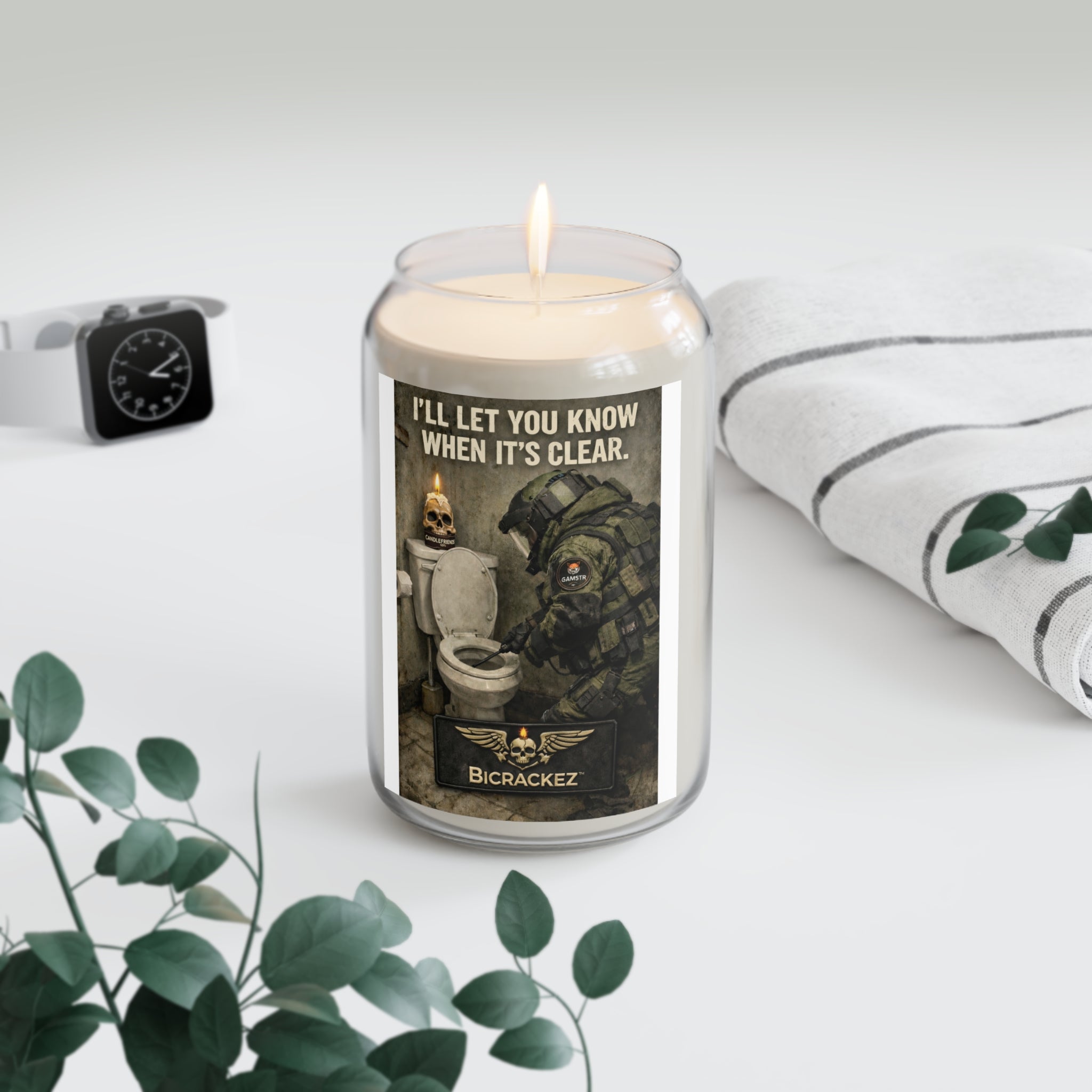 Scented Soy Candle - "I'll Let You Know When It's Clear" Military Humor 13.75oz