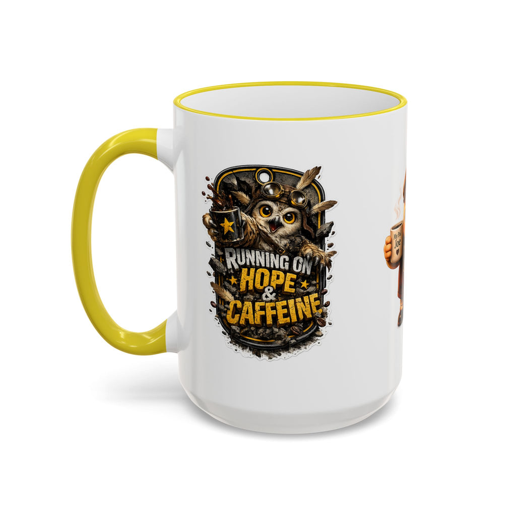 Running on Hope and Caffeine — 'My First Cup of Joe' Vintage Coffee Character (11oz/15oz)