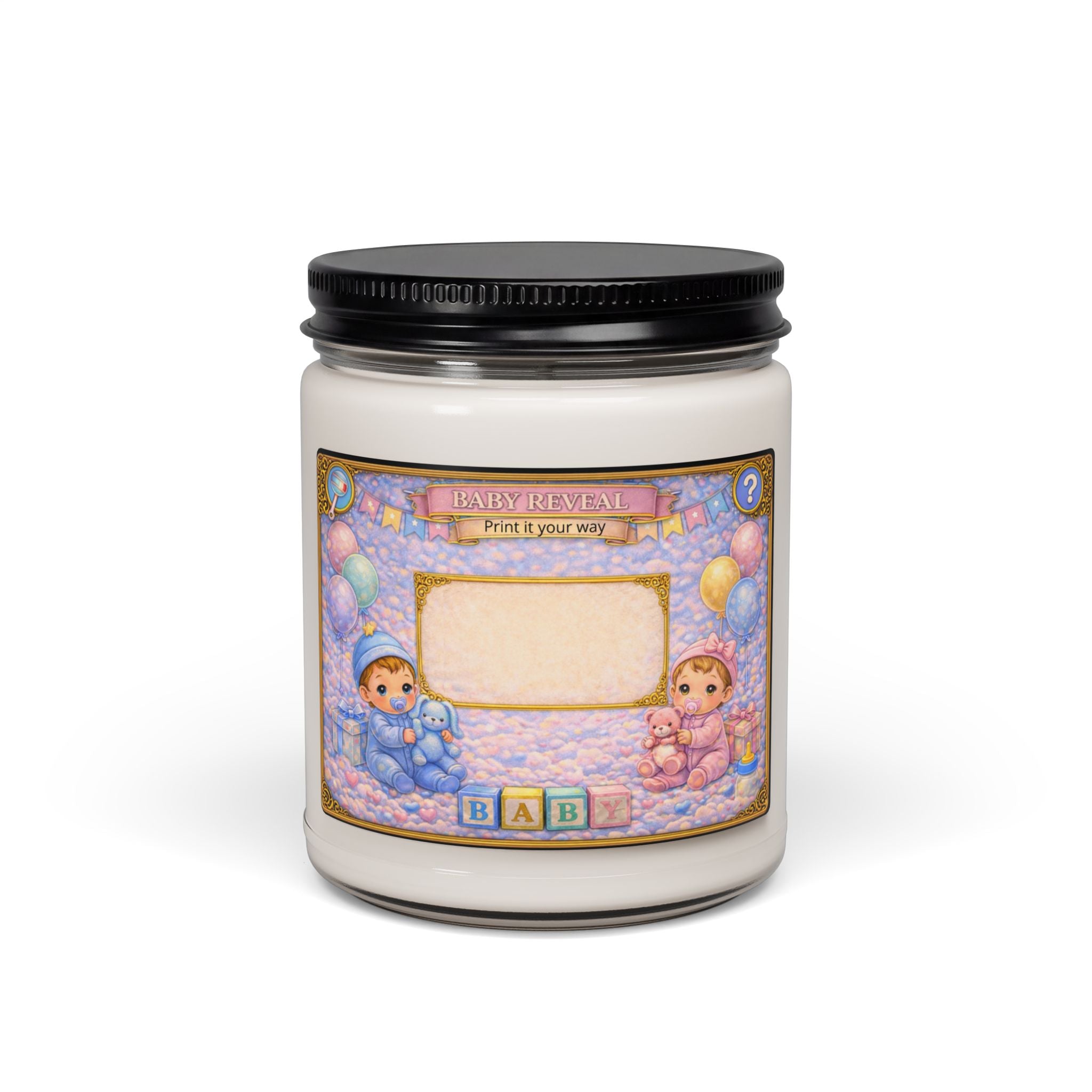 Baby Reveal Soy Candle – Personalized "It's A Boy/Girl" Nursery Scent (9oz)