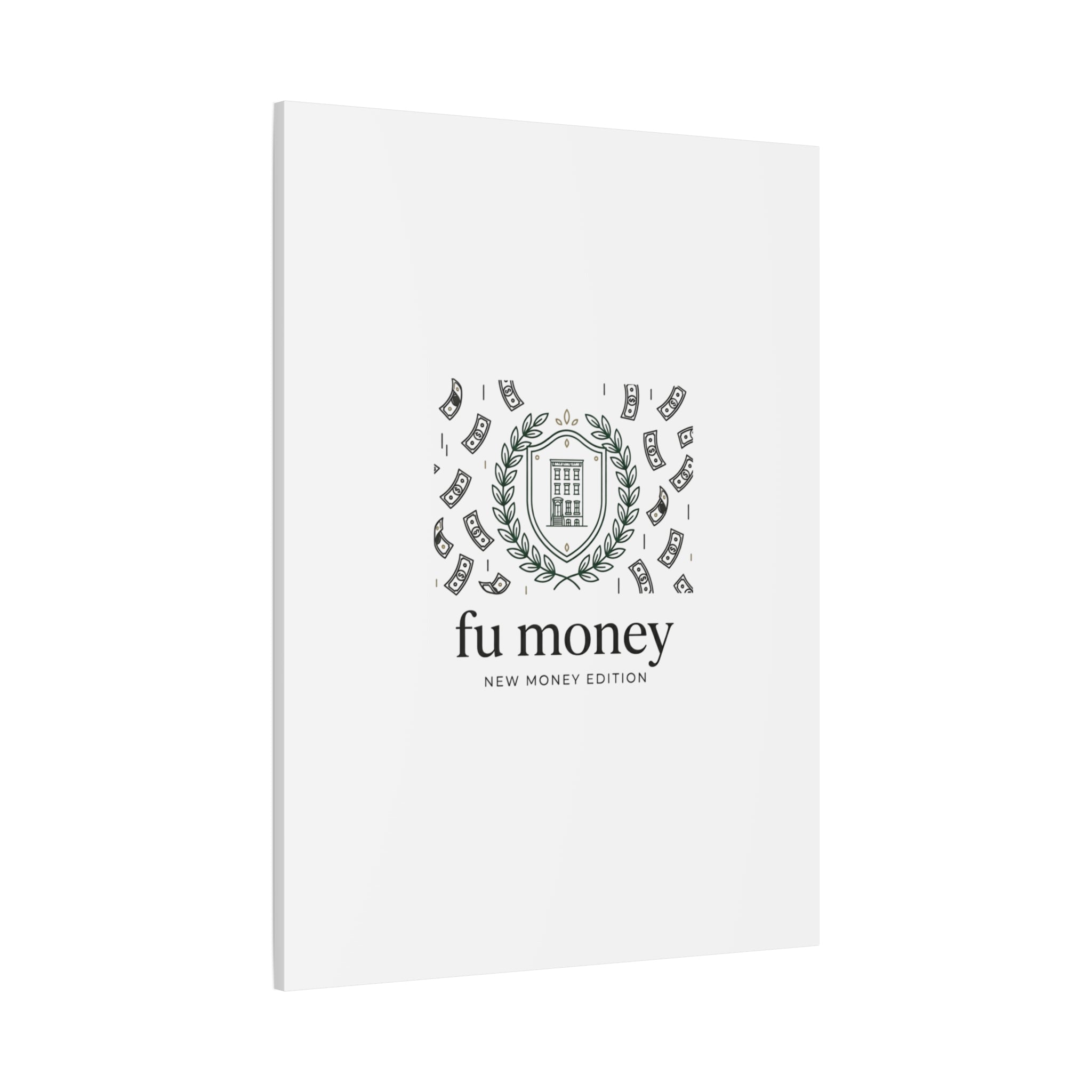 fu money Canvas |New Money Minimalist, Quiet Luxury, Serif Monochrome