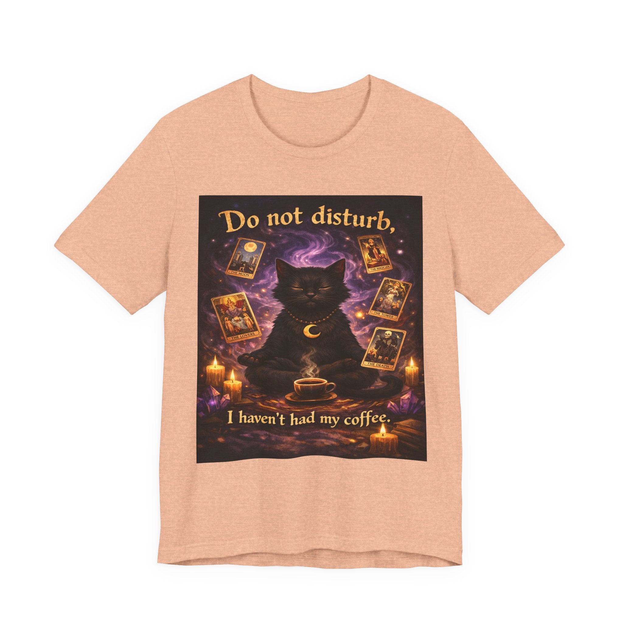 Do Not Disturb Cat Coffee Tee — Mystic Black Cat Tarot T-Shirt