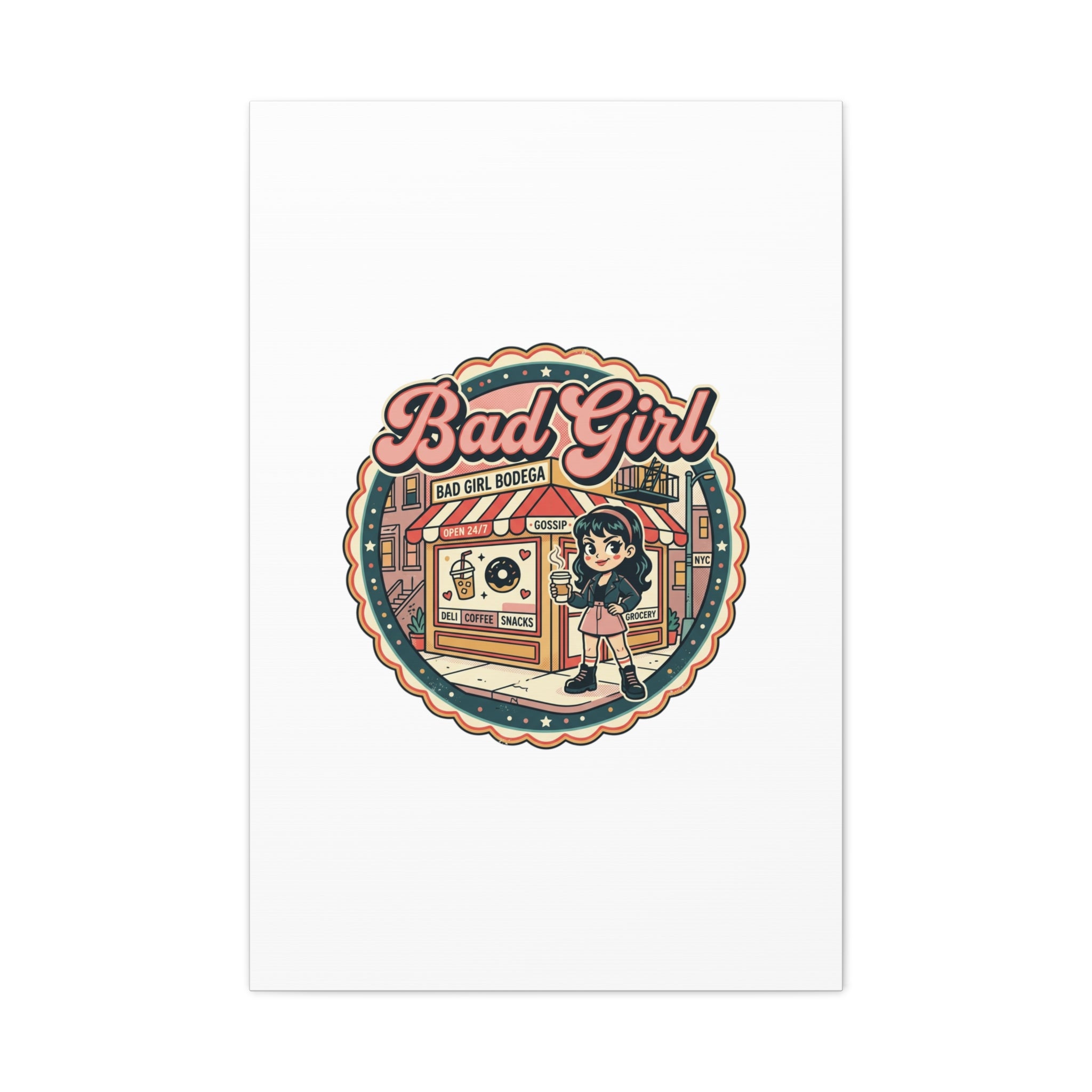 Bad Girl Bodega Canvas Print | Bodega, NYC, Y2K Corner Store Art