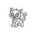 Zombie Cat Die-Cut Sticker — Transparent Outdoor Vinyl Decal