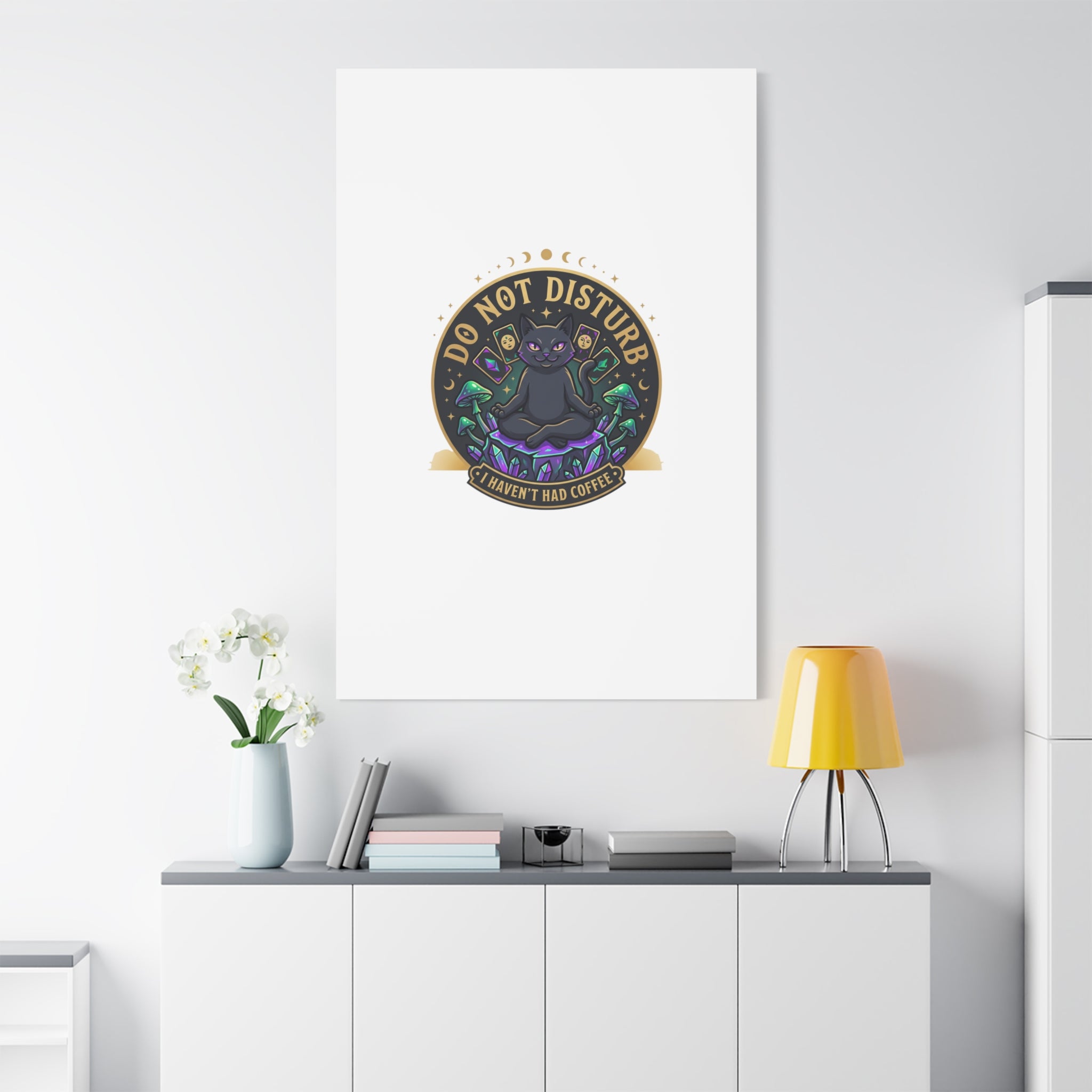 Do Not Disturb Cat Meditation Matte Canvas | witchy, goblincore
