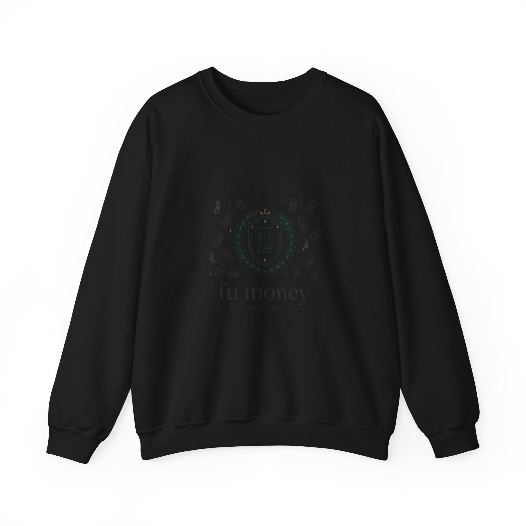fu money crewneck sweatshirt | old money minimalist, serif monochrome