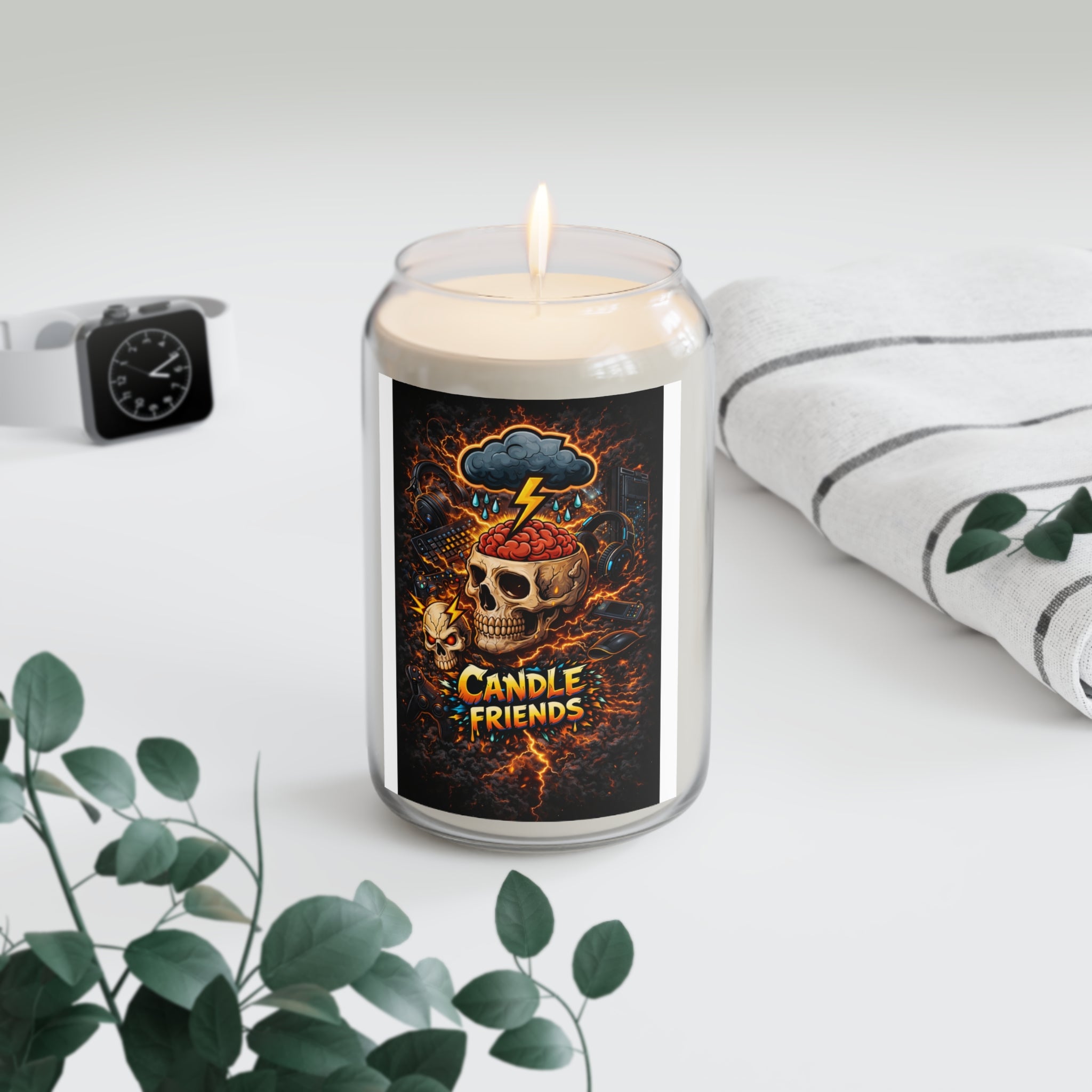 Gothic Skull Candle — "Candle Friends" Scented Soy Candle (13.75 oz)