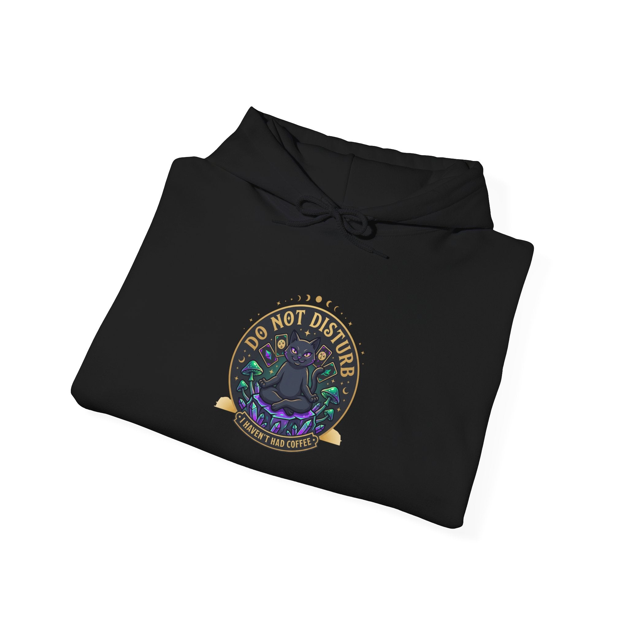 Not Disturbing Cat Crest Hoodie | witchy goblincore, celestial crystals