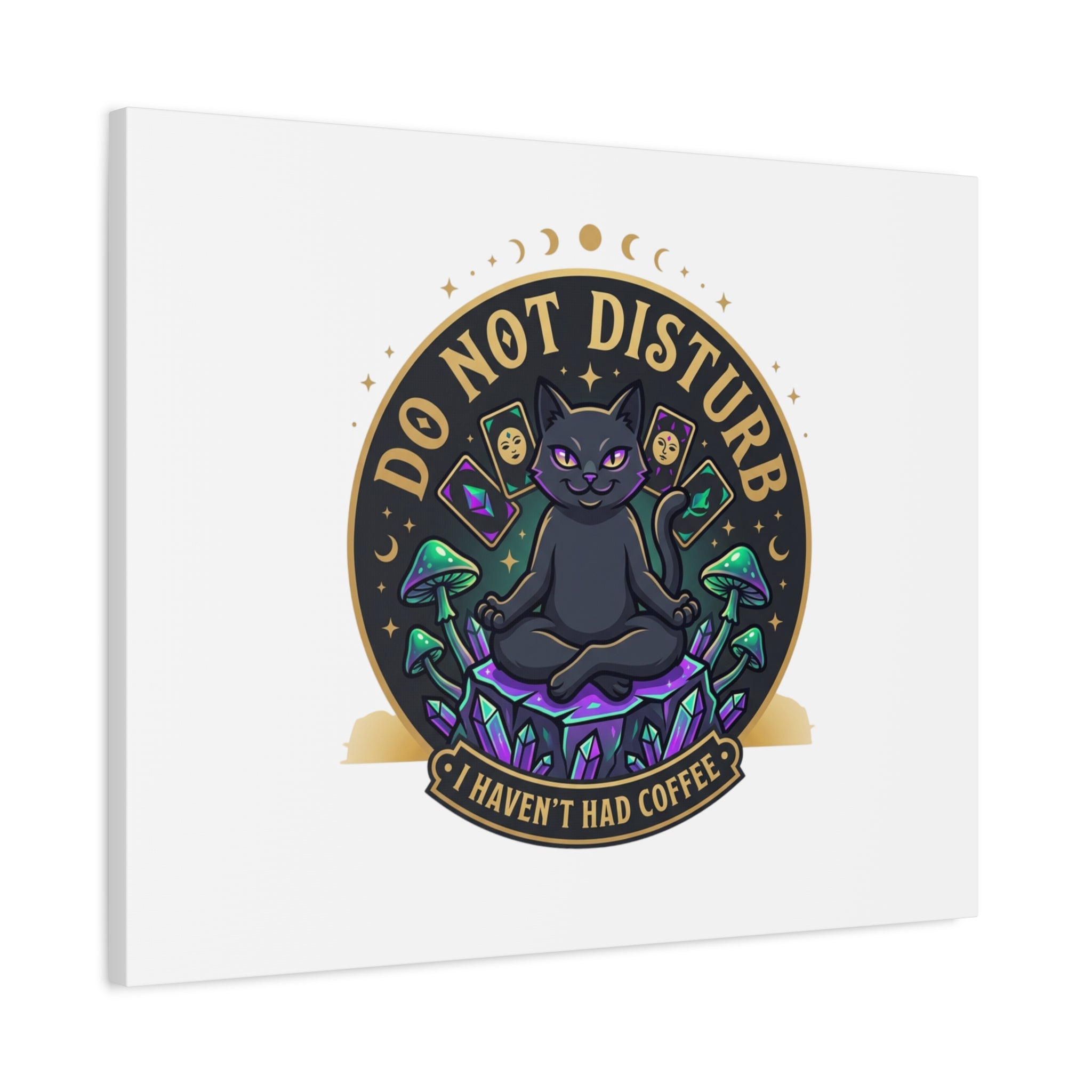Do Not Disturb Cat Meditation Matte Canvas | witchy, goblincore