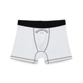 Men's Boxer Briefs — Classic White 'BICRACKEZ' Logo Performance Boxers