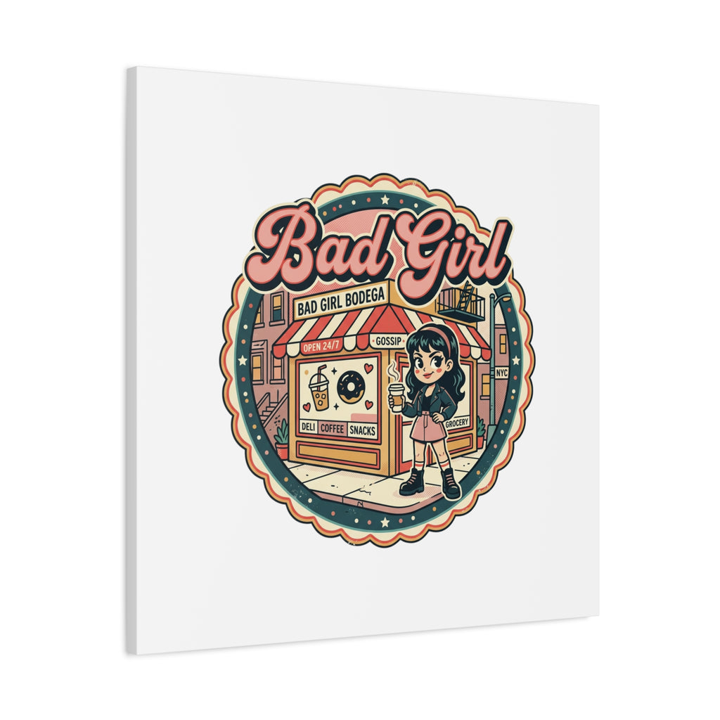 Bad Girl Bodega Canvas Print | Bodega, NYC, Y2K Corner Store Art