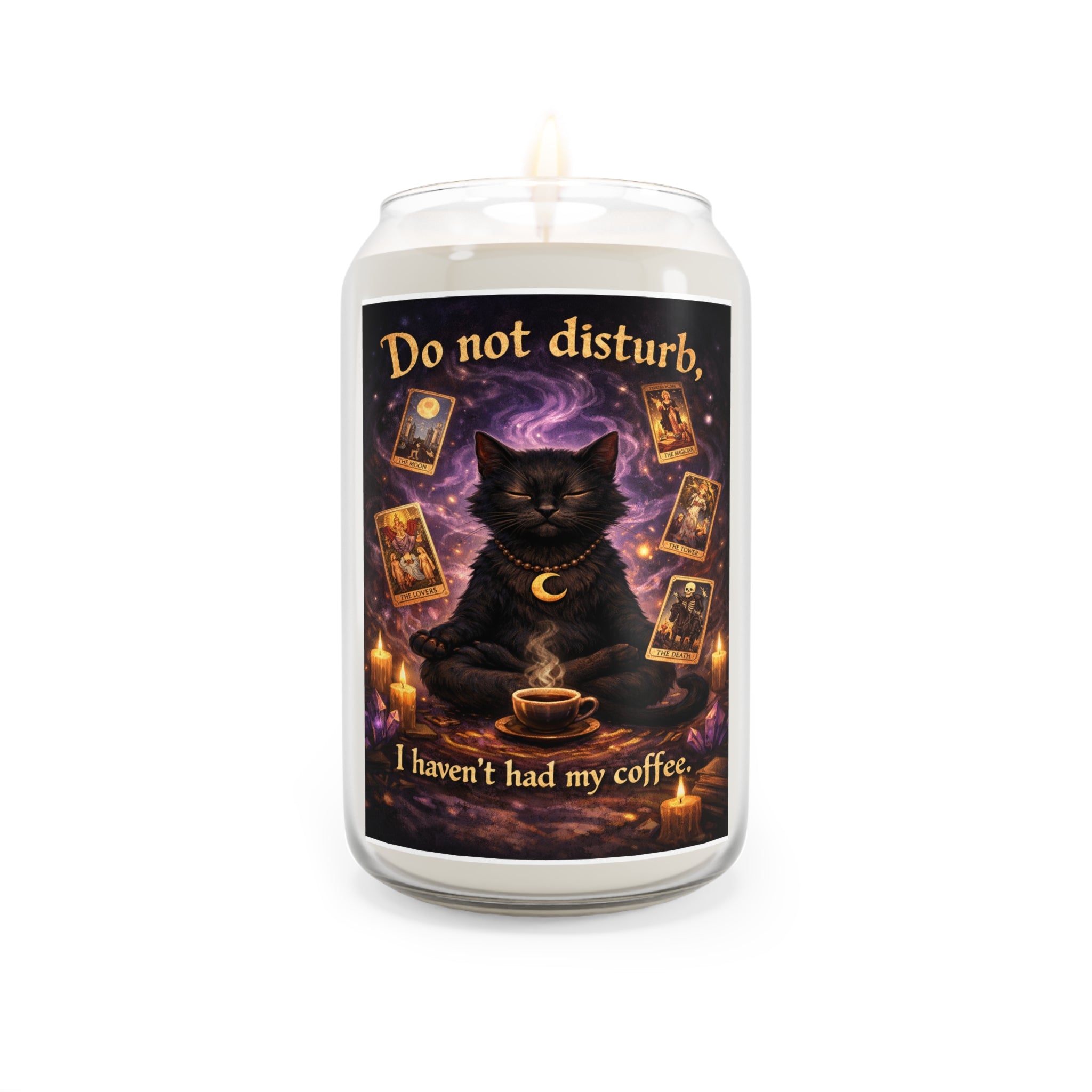 Do Not Disturb Black Cat Candle — "I Haven't Had My Coffee" Scented Soy Candle