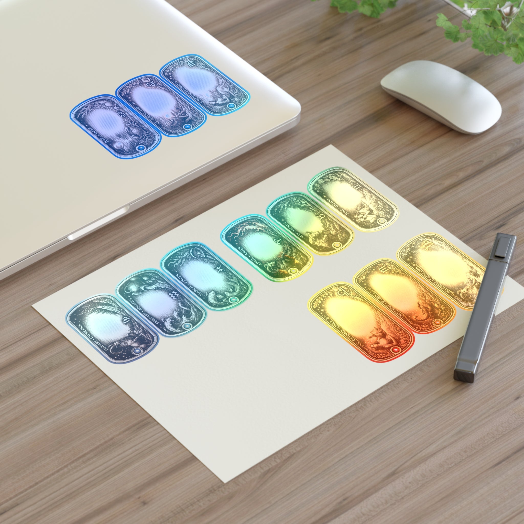 Vintage Nameplate Sticker Sheet — Retro Label Planner Stickers (12-Pack)