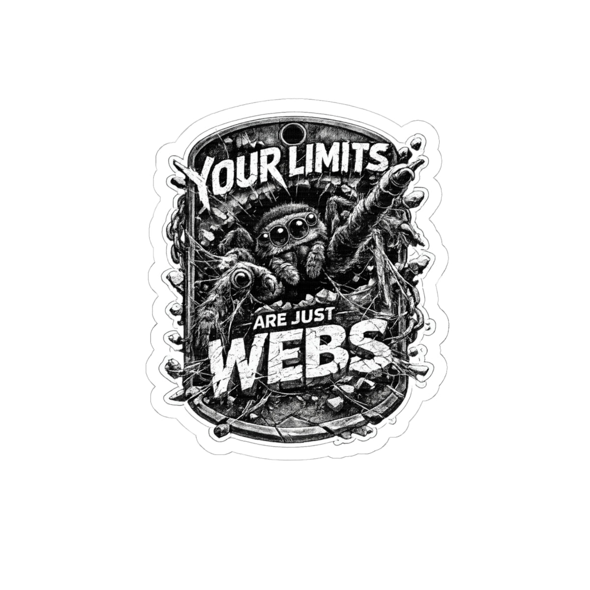 4th wall break Spider Noir inspired Motivational Sticker — "Your Limits Are Just Webs" Kiss-Cut Decal