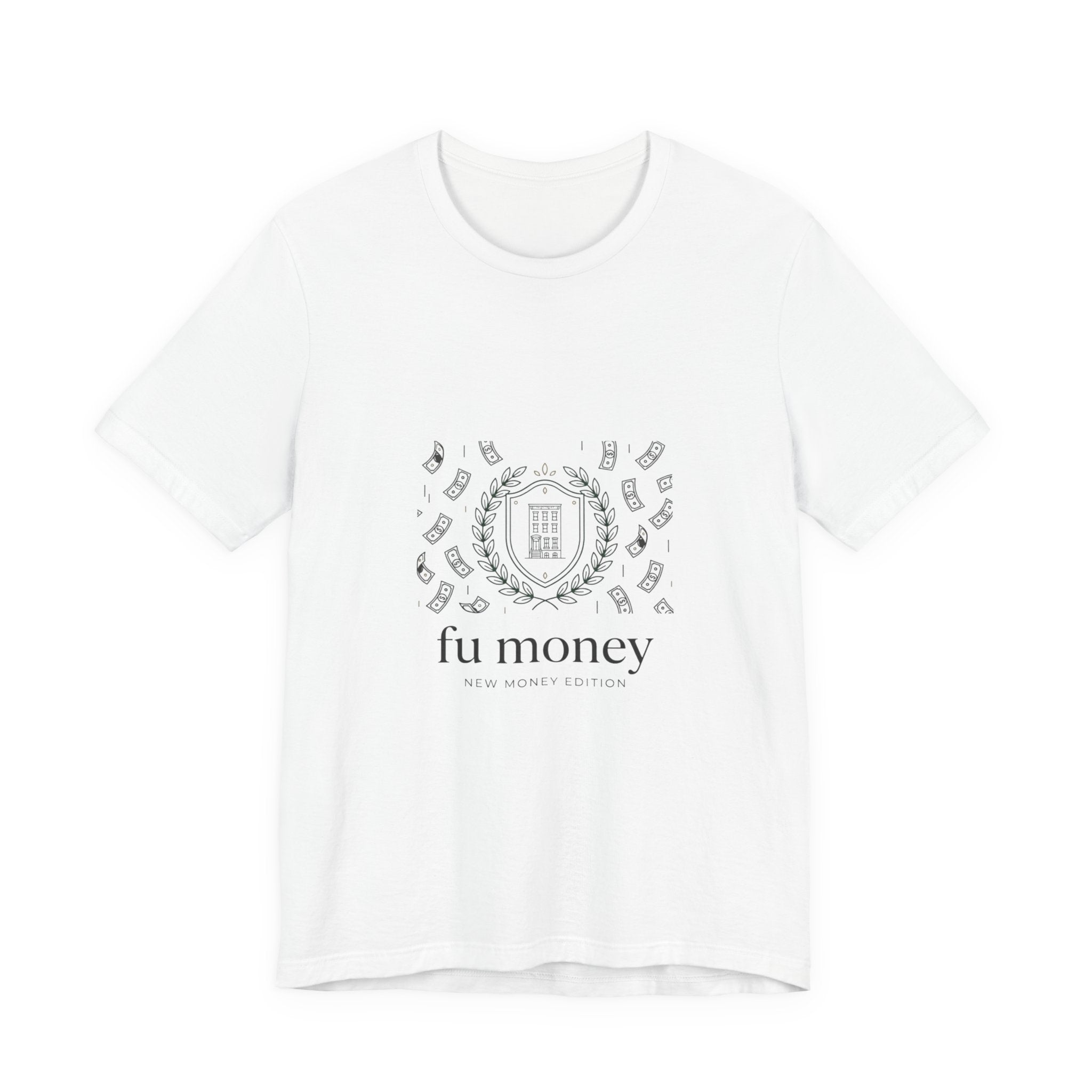 fu money Crest Tee | old money minimalist, serif monochrome