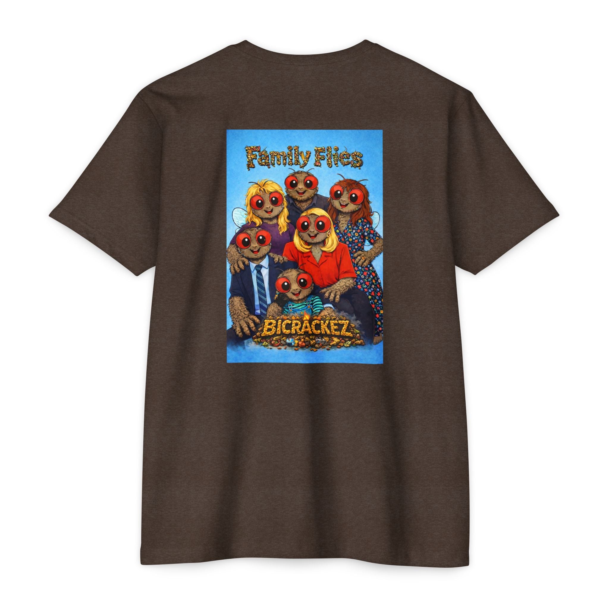 Family Flies Graphic T-Shirt — "Bicracketz" Retro Cartoon Tee