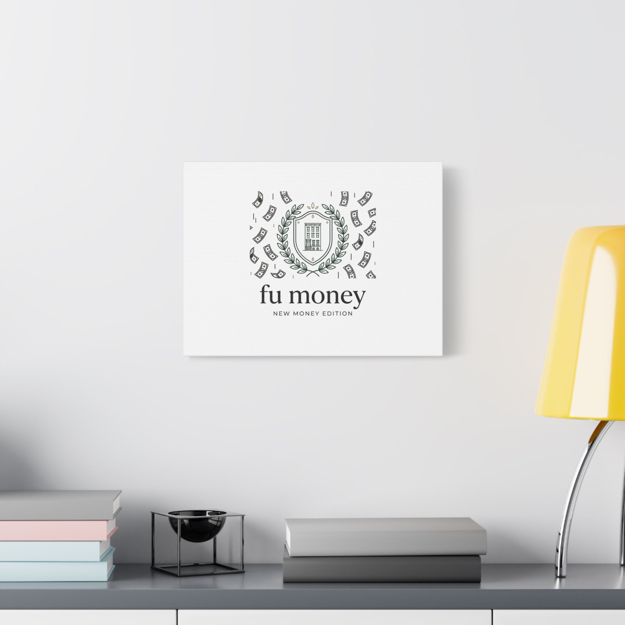 fu money Canvas |New Money Minimalist, Quiet Luxury, Serif Monochrome