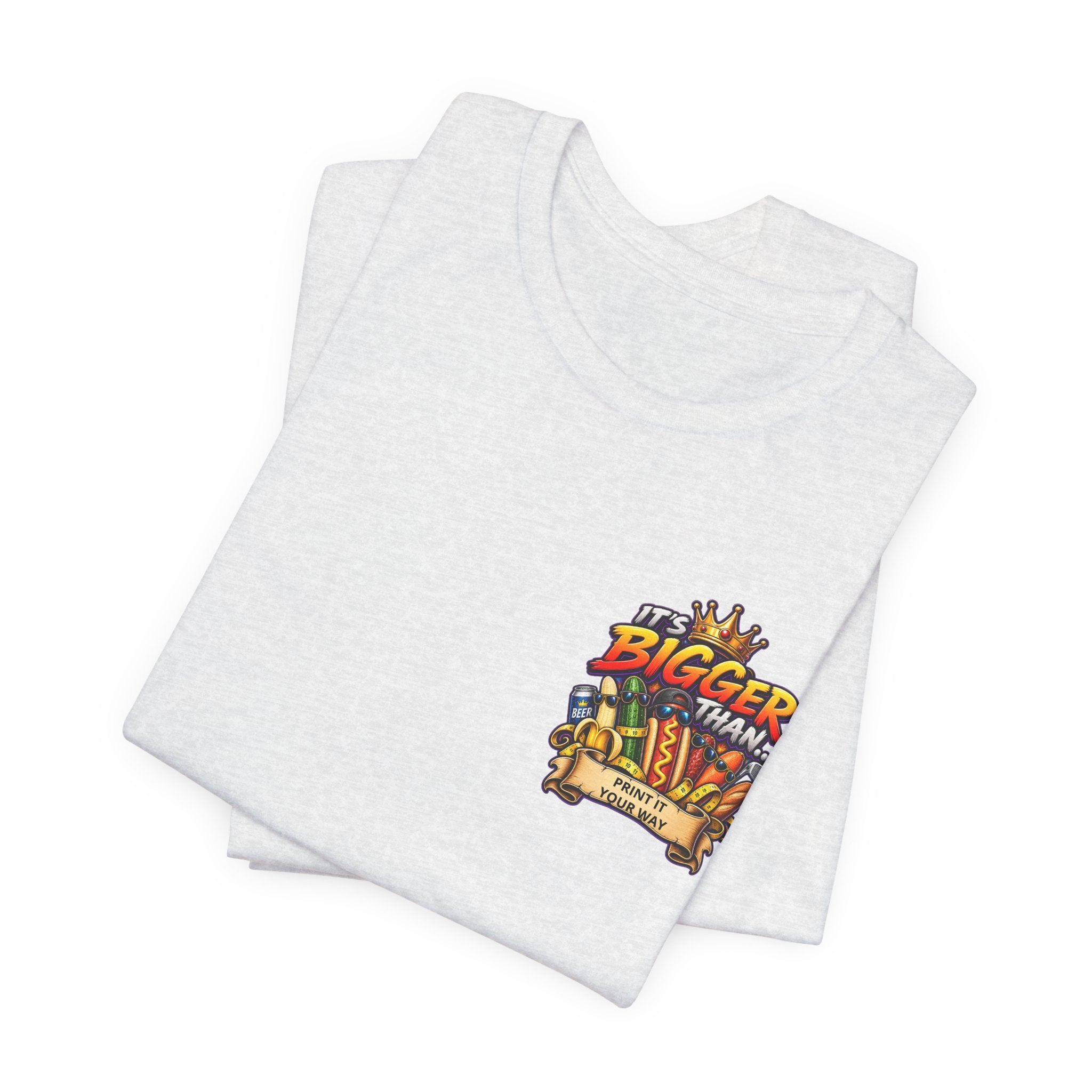 T-Shirt — "It's Bigger Than..." Retro Hot Dog & Snacks Graphic Tee