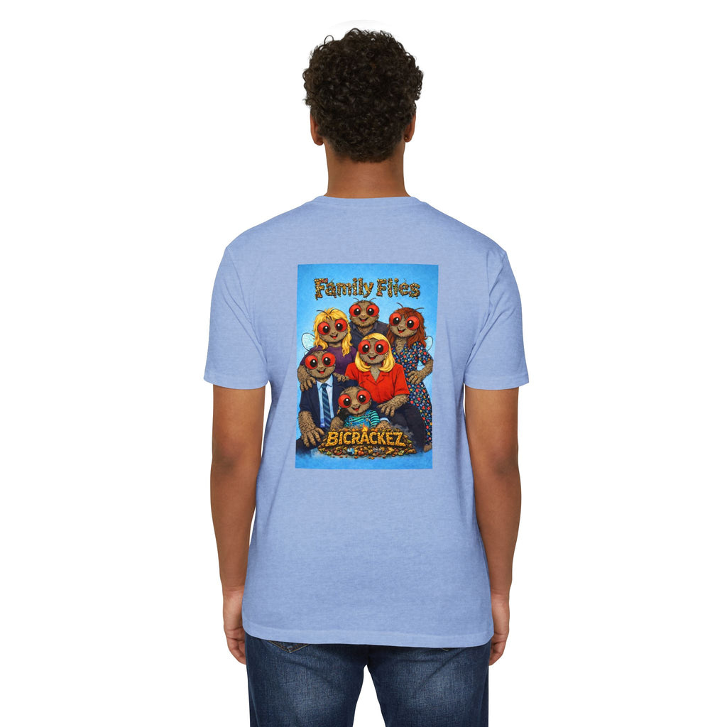 Family Flies Graphic T-Shirt — "Bicracketz" Retro Cartoon Tee