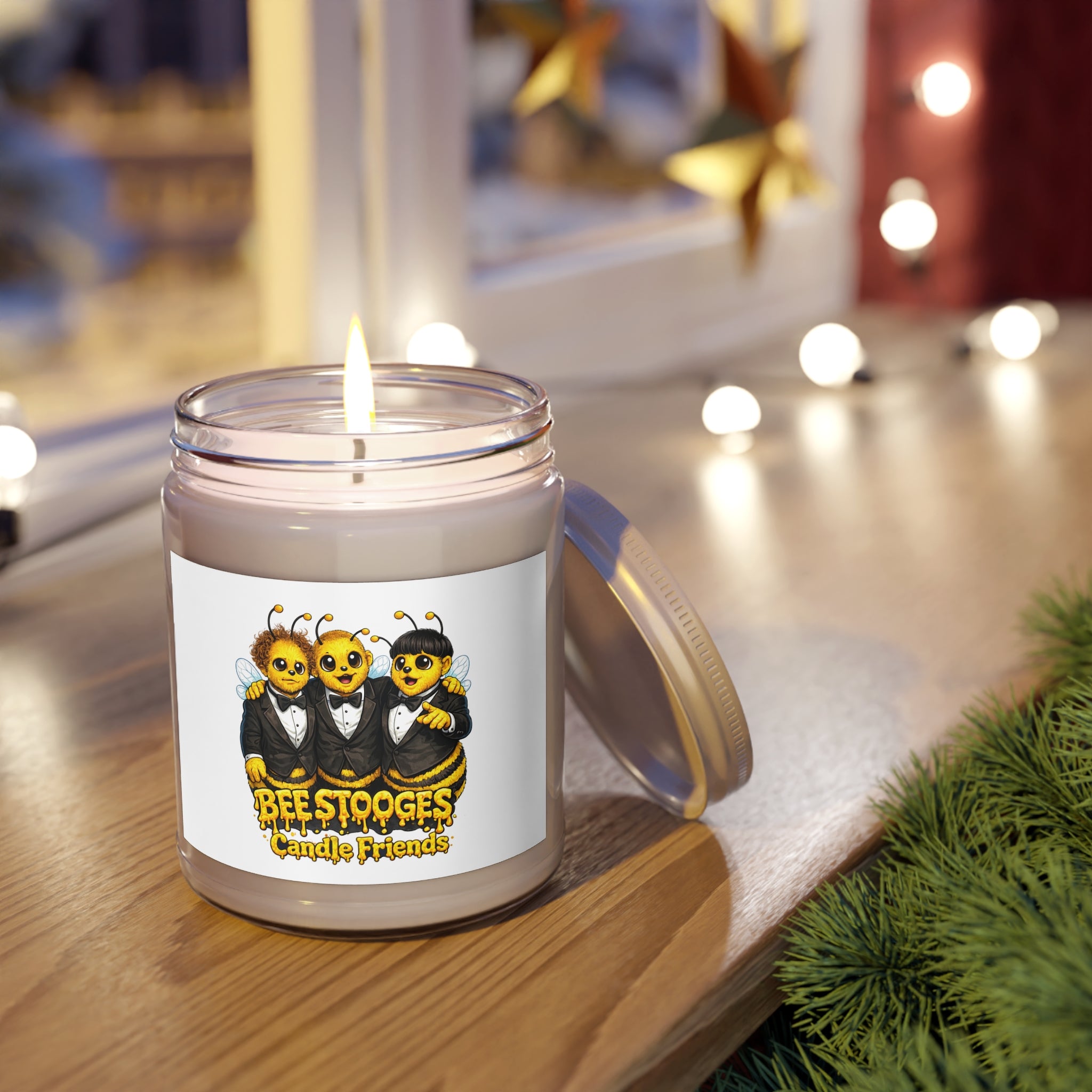 Bee Stooges Scented Soy Candle (9oz) — Novelty Bee Friends Jar Candle