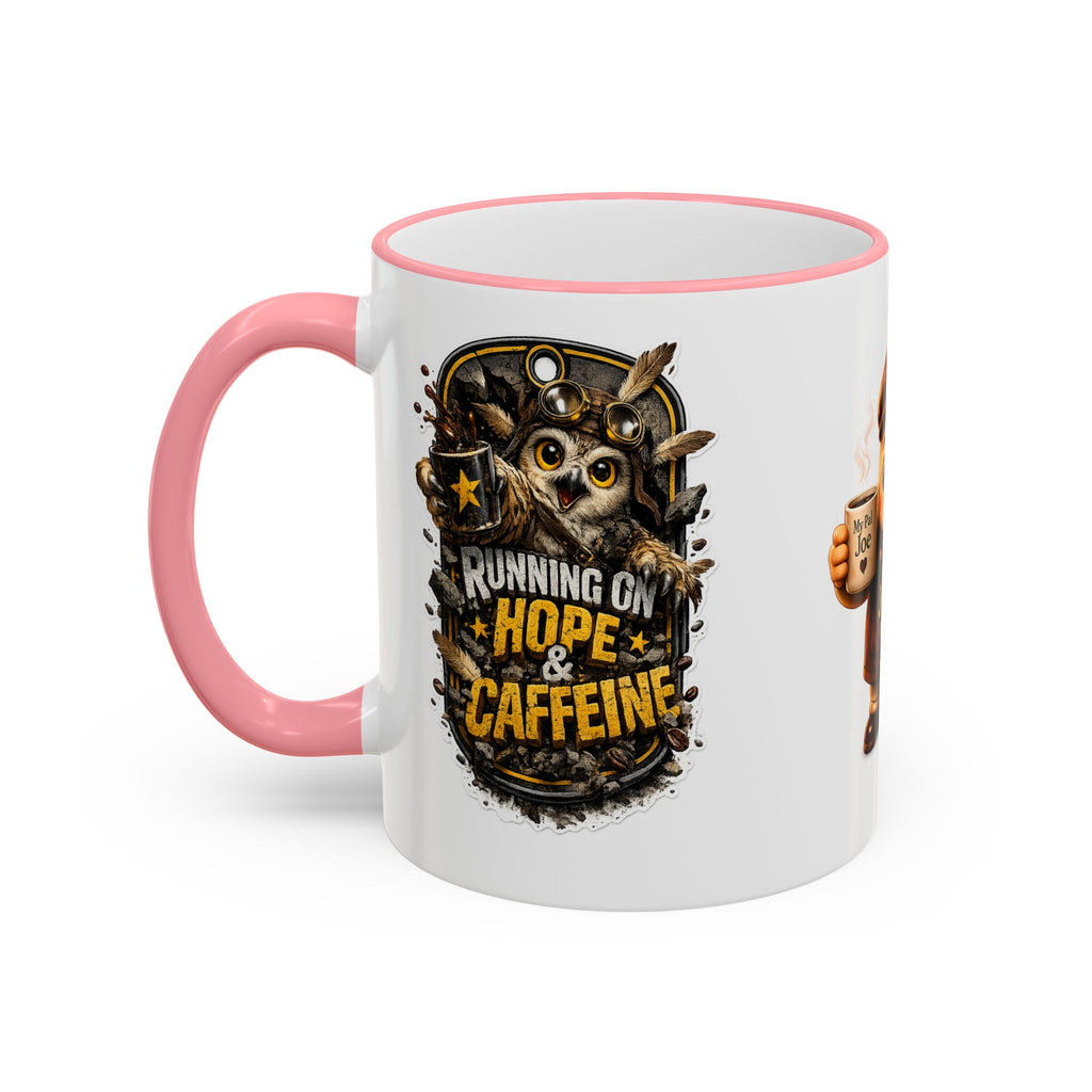 Running on Hope and Caffeine — 'My First Cup of Joe' Vintage Coffee Character (11oz/15oz)