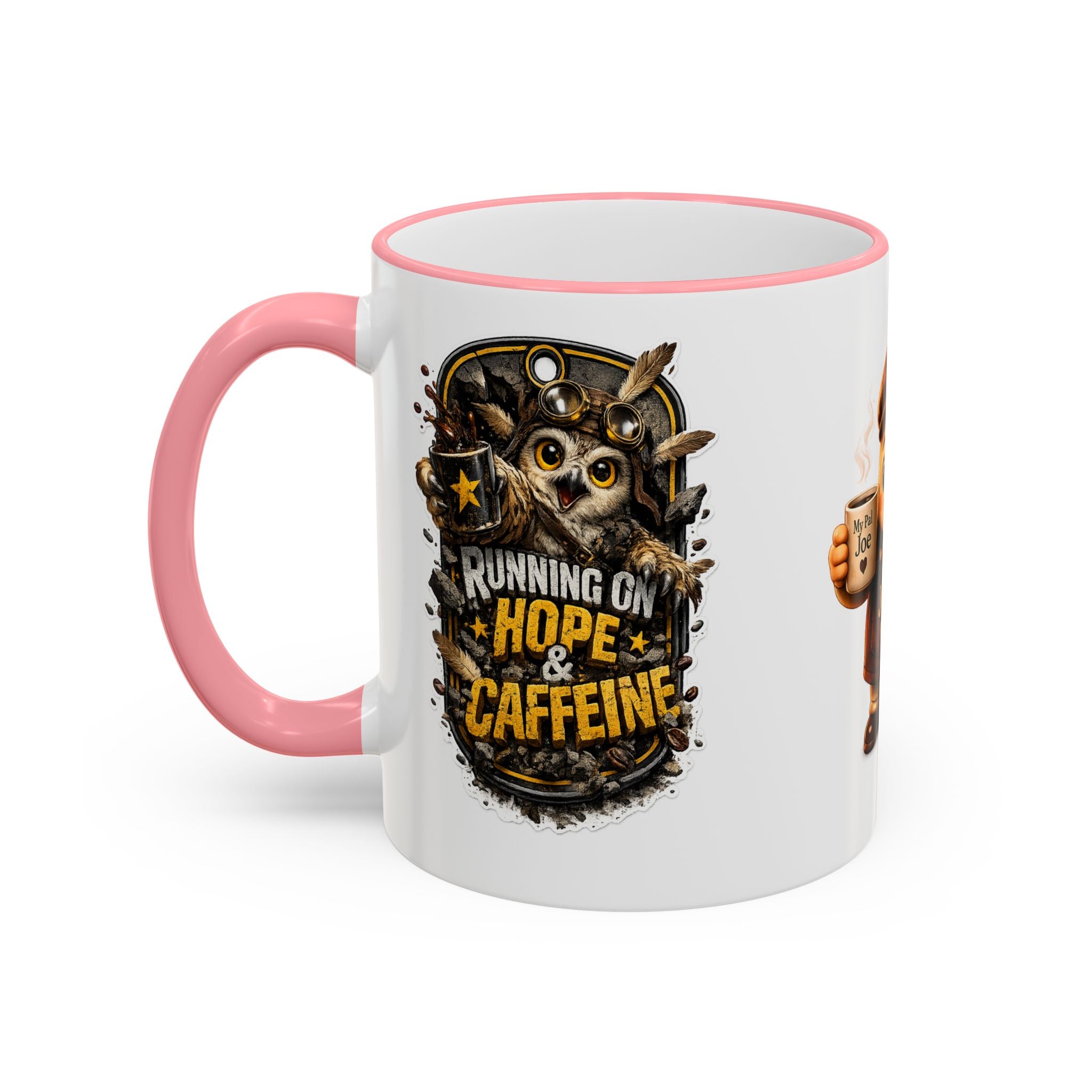 Running on Hope and Caffeine — 'My First Cup of Joe' Vintage Coffee Character (11oz/15oz)