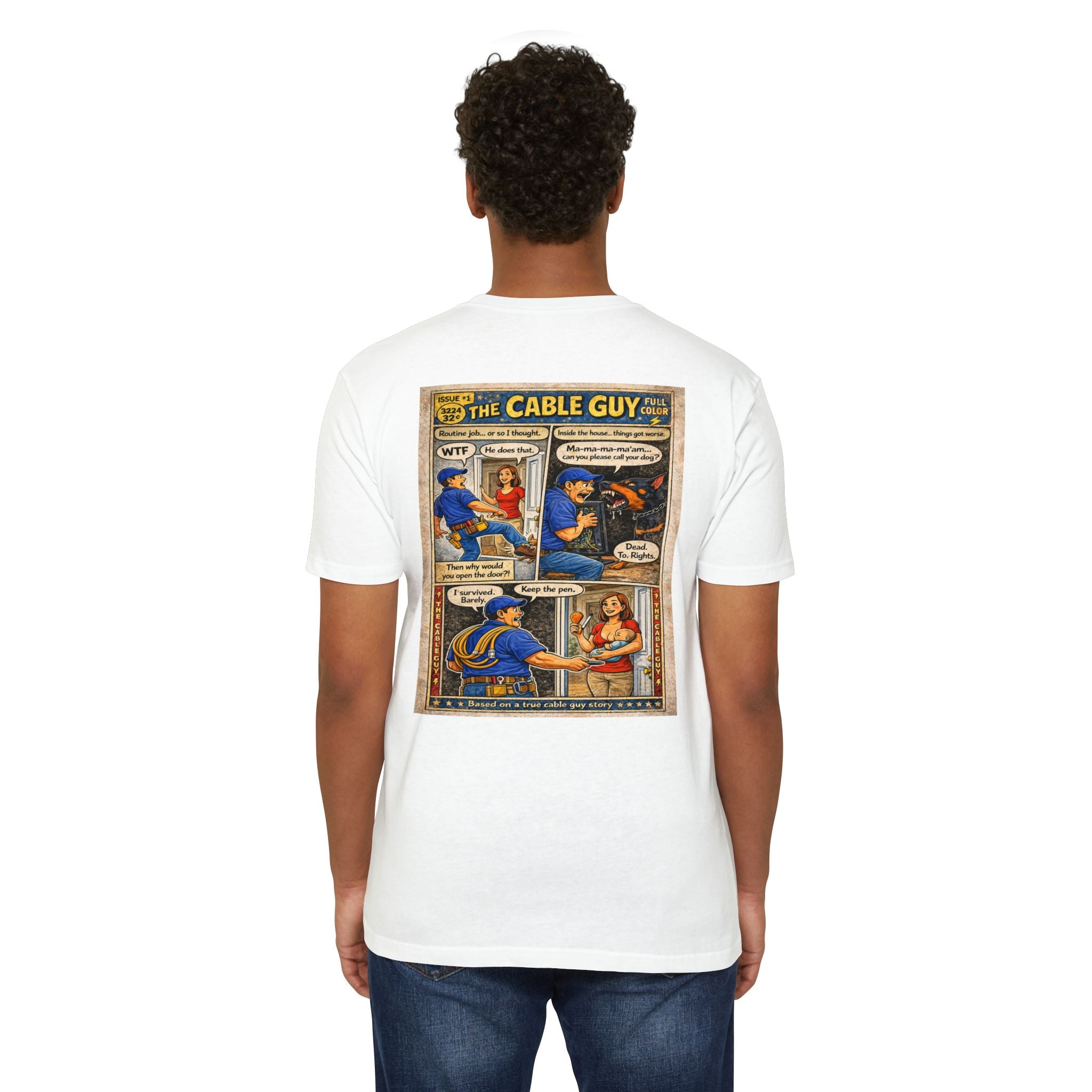 Cable Guy Comic T-Shirt — Funny Retro Pop Art Tee
