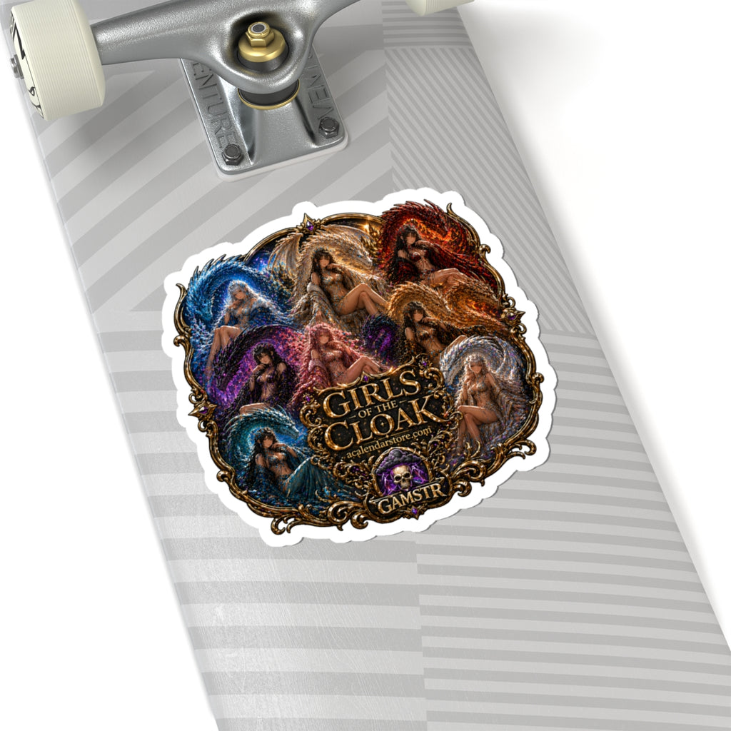Girls of the Cloak Sticker — Fantasy Women Cloak Art Kiss-Cut Sticker