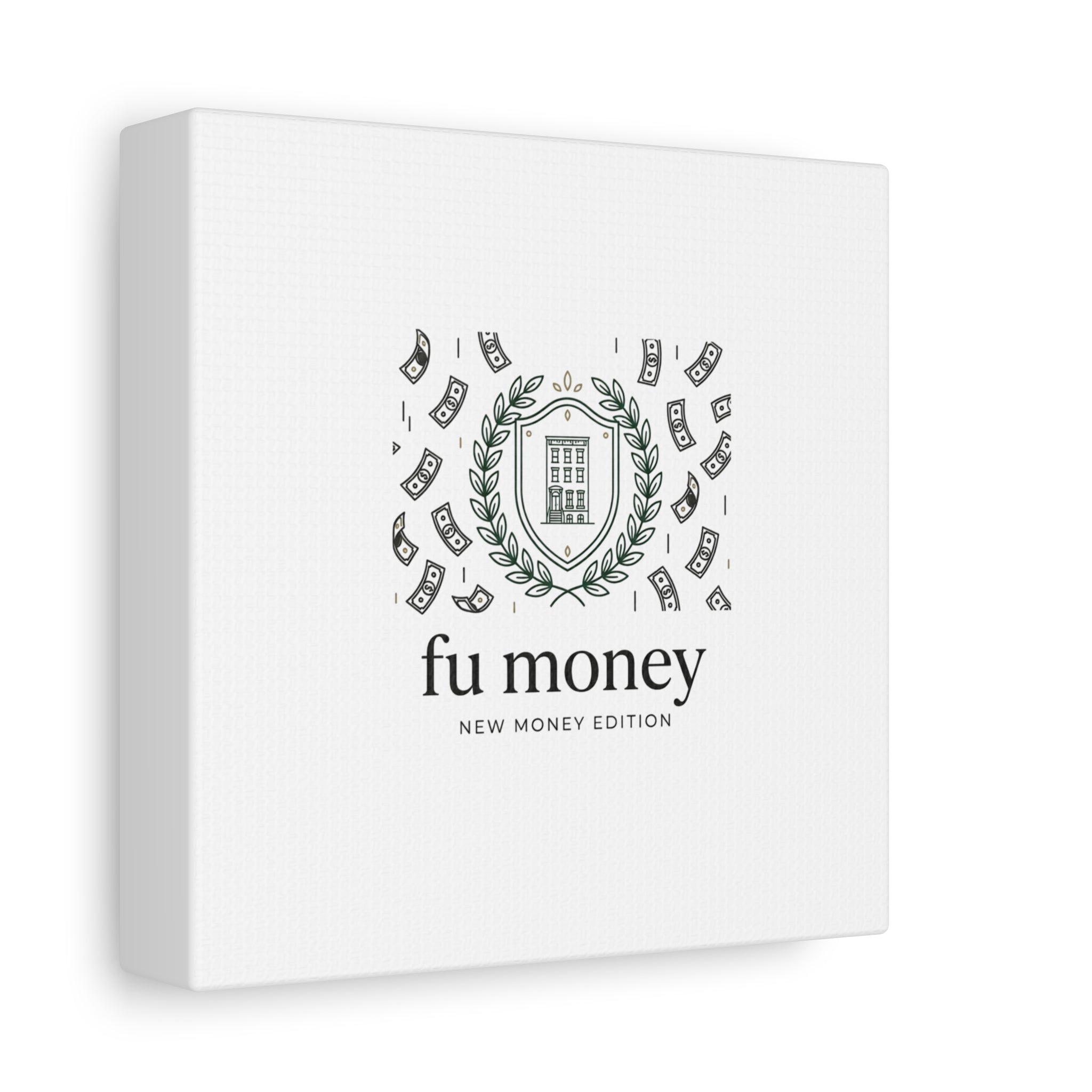 fu money Canvas |New Money Minimalist, Quiet Luxury, Serif Monochrome