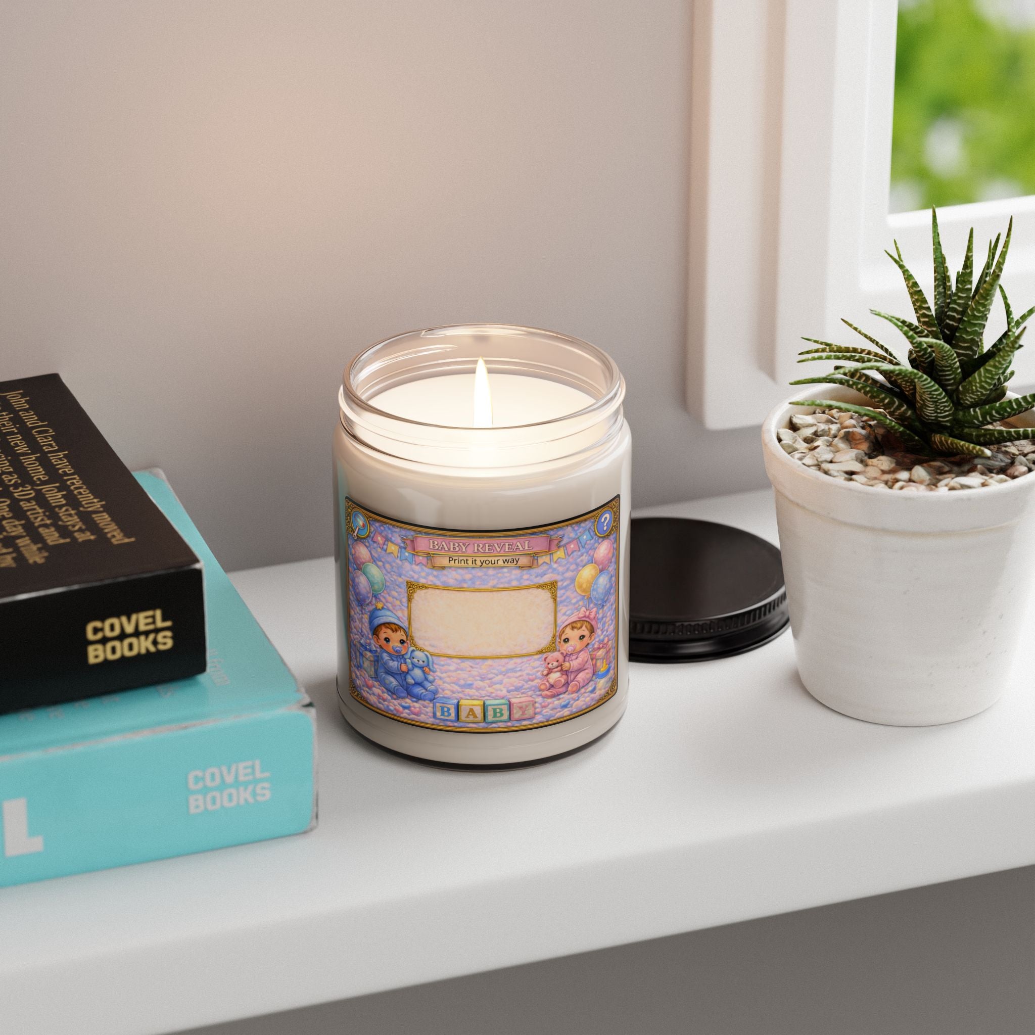 Baby Reveal Soy Candle – Personalized "It's A Boy/Girl" Nursery Scent (9oz)
