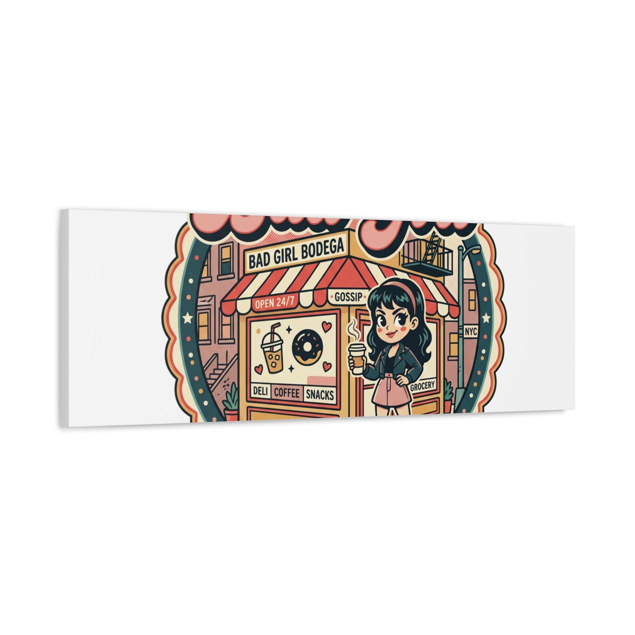 Bad Girl Bodega Canvas Print | Bodega, NYC, Y2K Corner Store Art