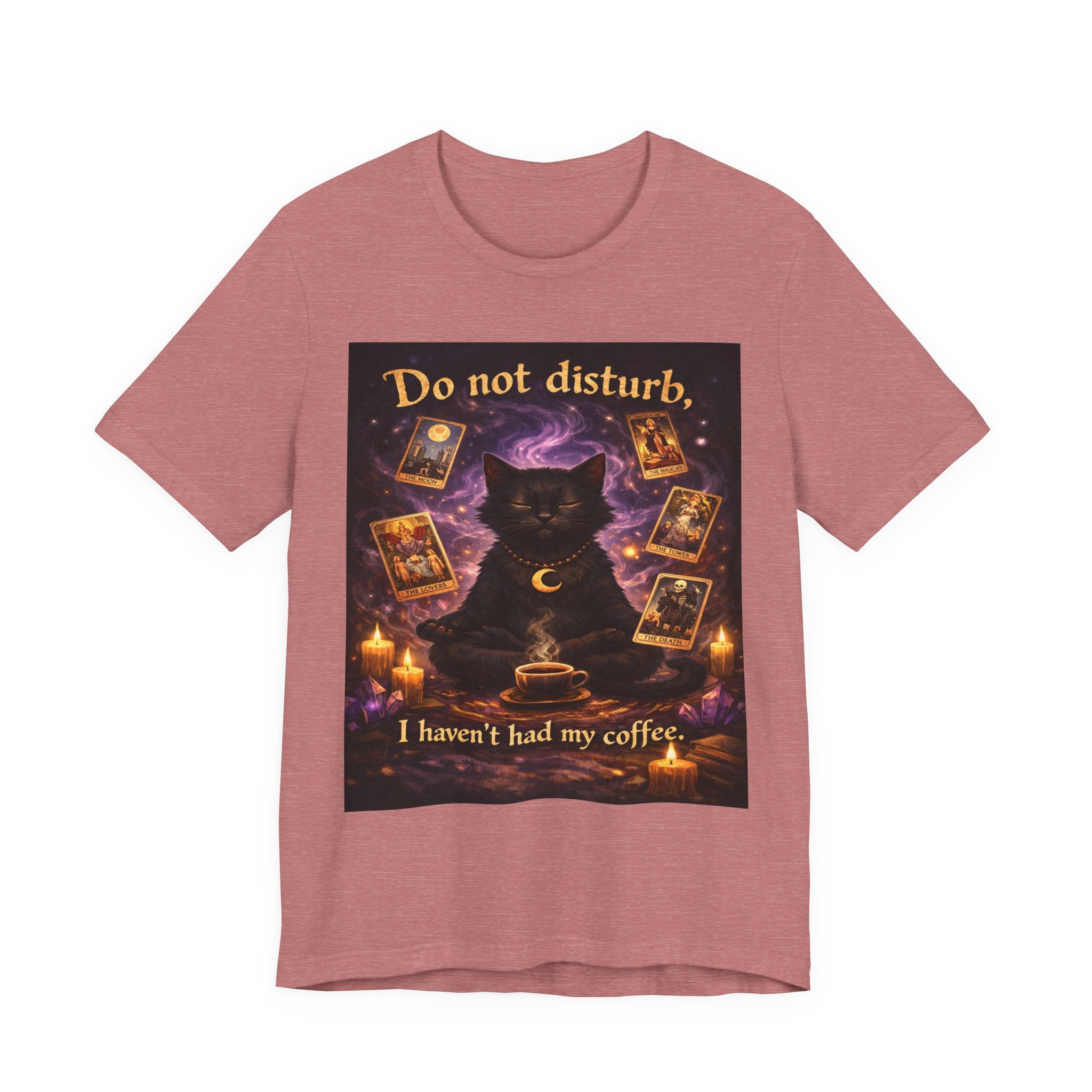 Do Not Disturb Cat Coffee Tee — Mystic Black Cat Tarot T-Shirt