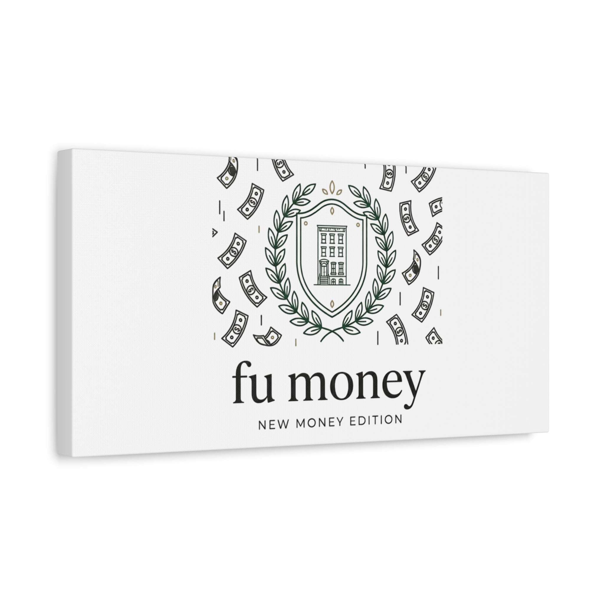 fu money Canvas |New Money Minimalist, Quiet Luxury, Serif Monochrome