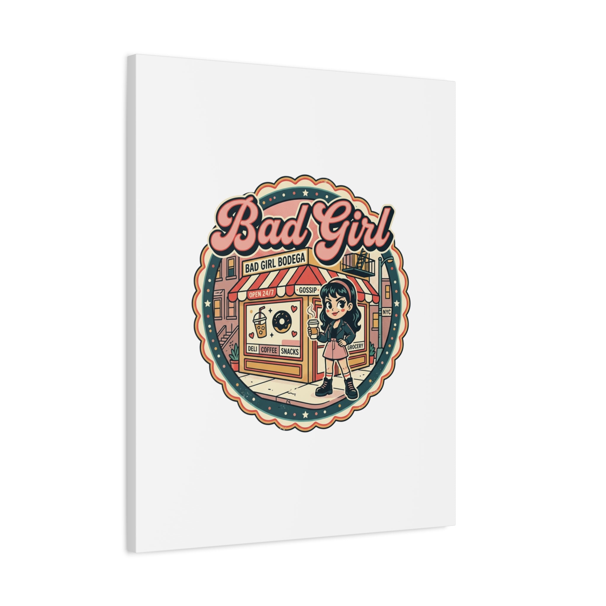Bad Girl Bodega Canvas Print | Bodega, NYC, Y2K Corner Store Art