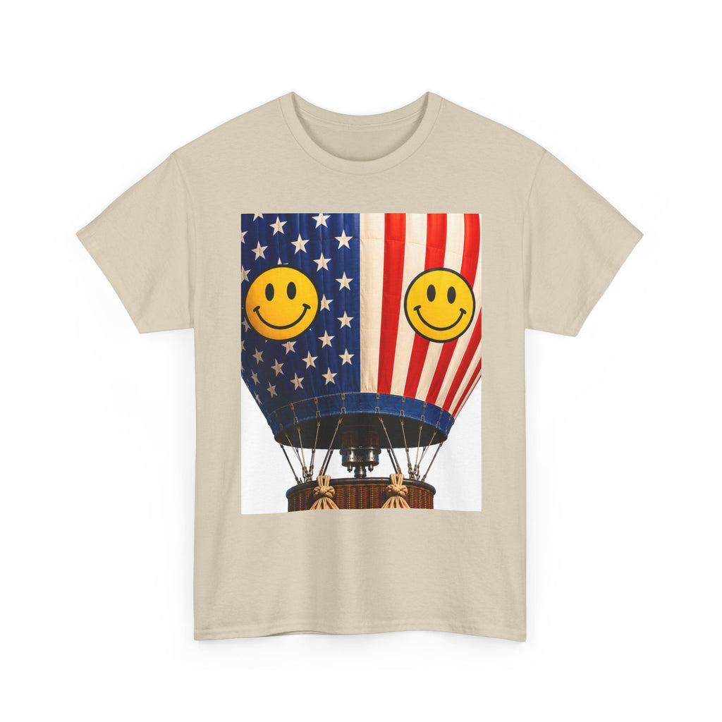 American Flag Hot Air Balloon Tee — "Happy Birthday America 250" Patriotic T-Shirt