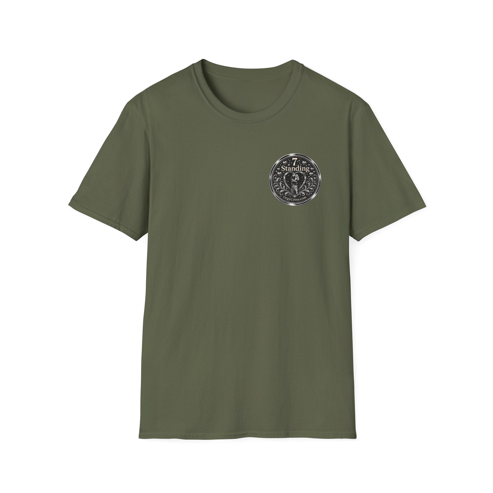 Standing Seven Orgy Coin Graphic T-Shirt