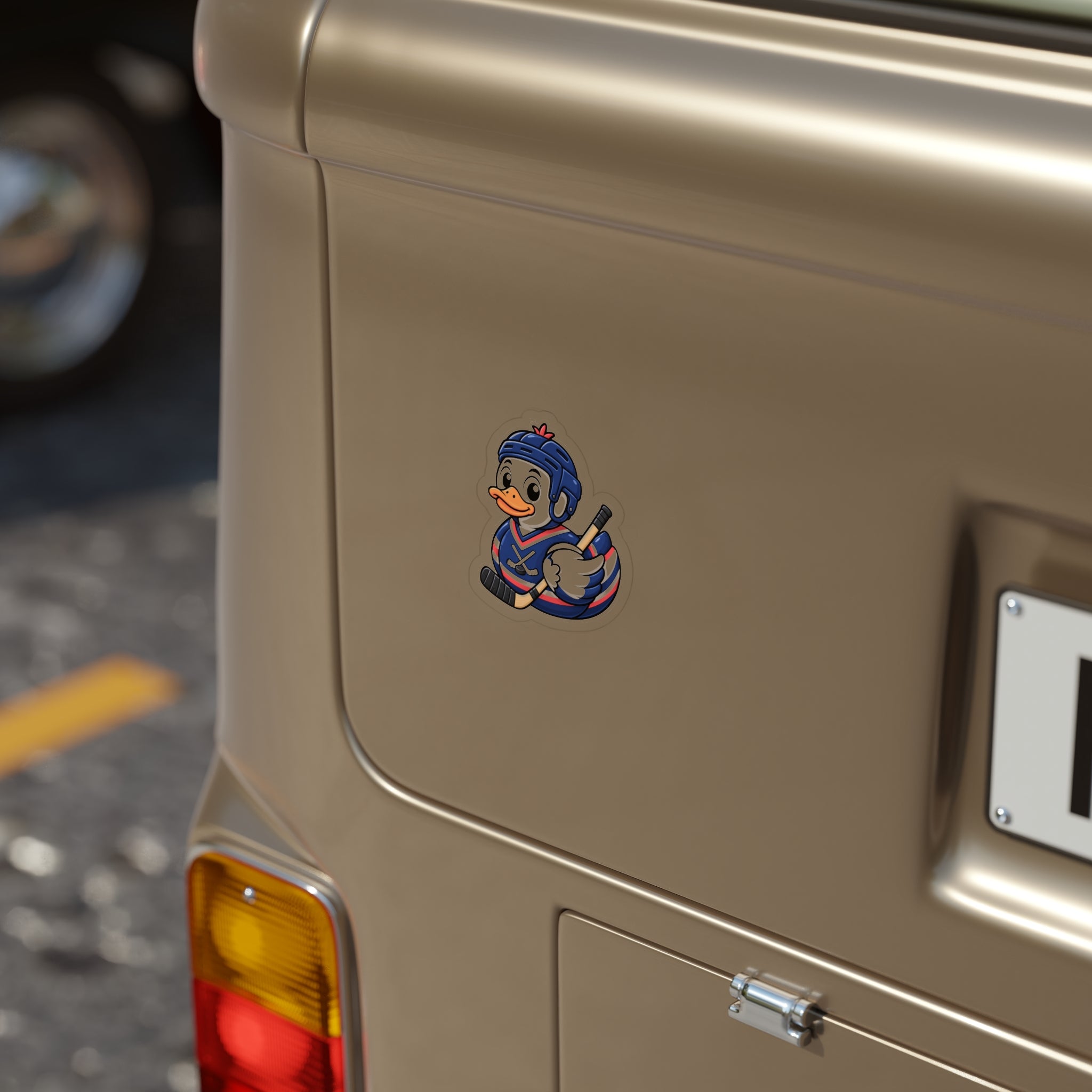 Hockey Duck Die-Cut Outdoor Sticker — Waterproof Transparent Vinyl
