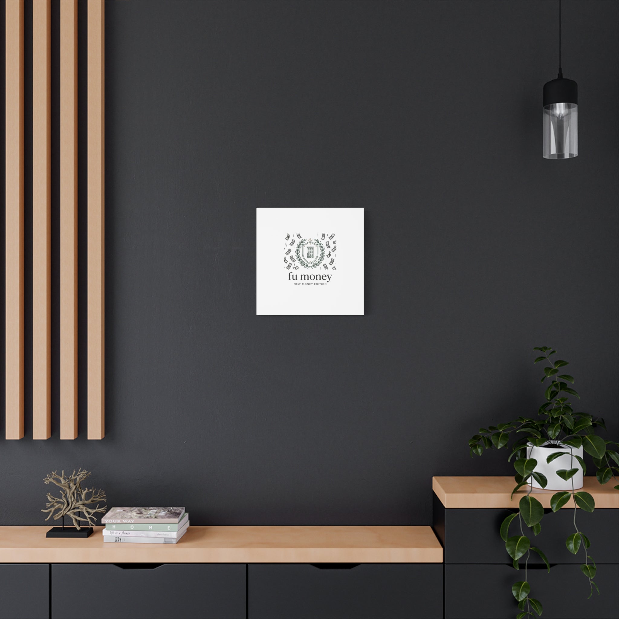 fu money Canvas |New Money Minimalist, Quiet Luxury, Serif Monochrome