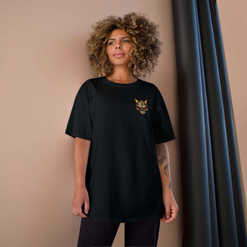 Champion T-Shirt — "I’ll Let You Know When It’s Clear" Gamer Skull Back Print